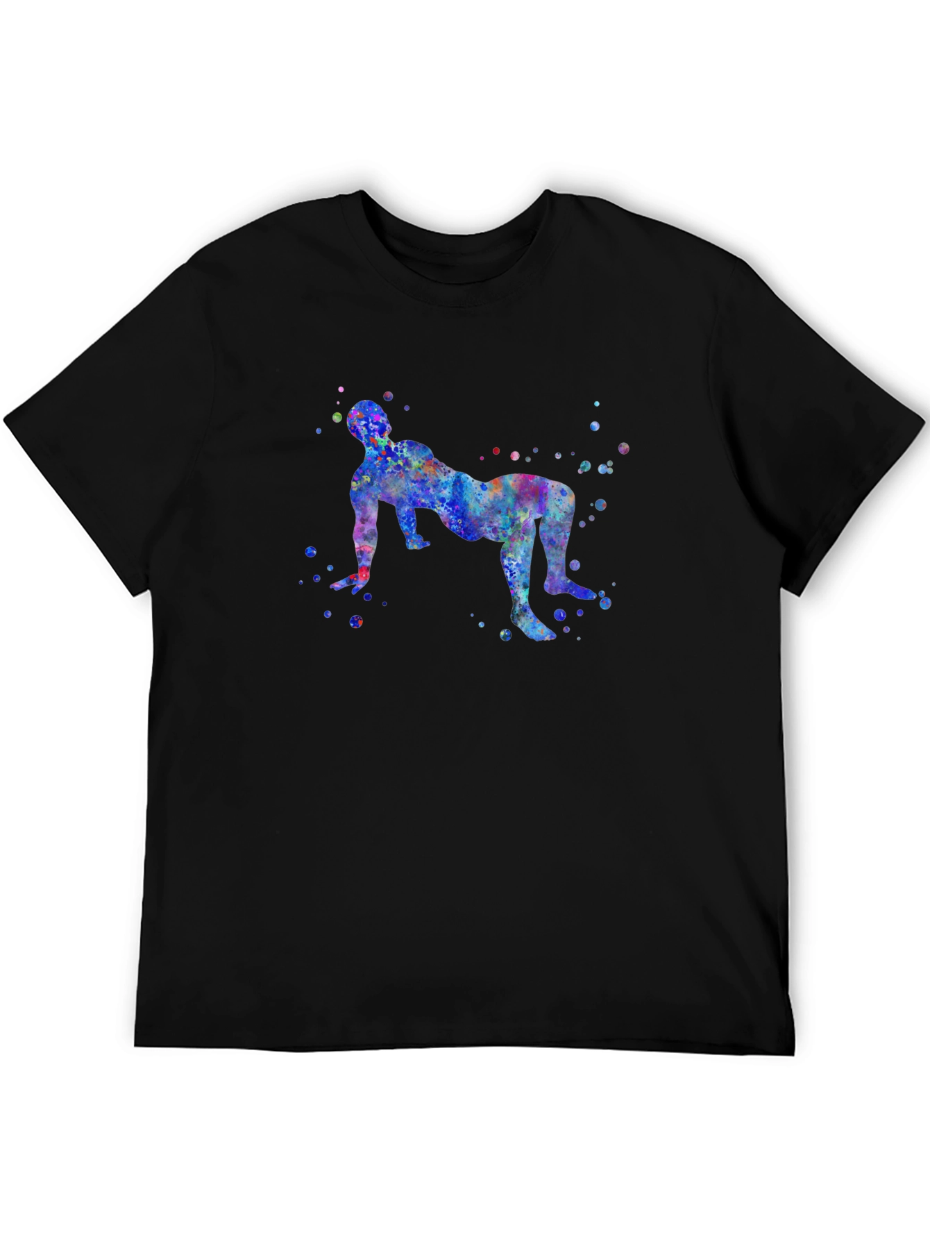 Colorful Watercolor Bridge Pose Yoga T-Shirt