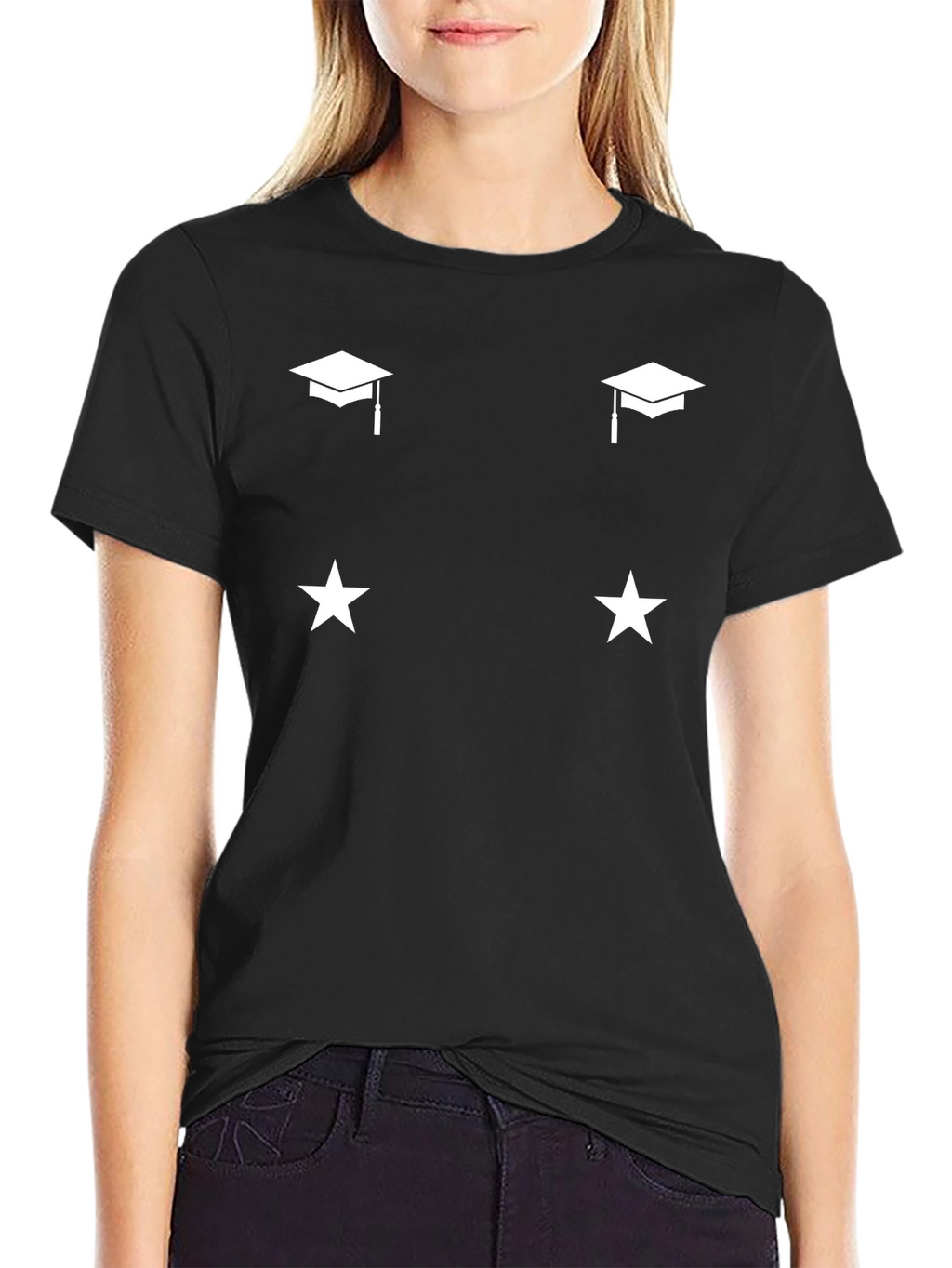 Graduation & Stars Black T-Shirt