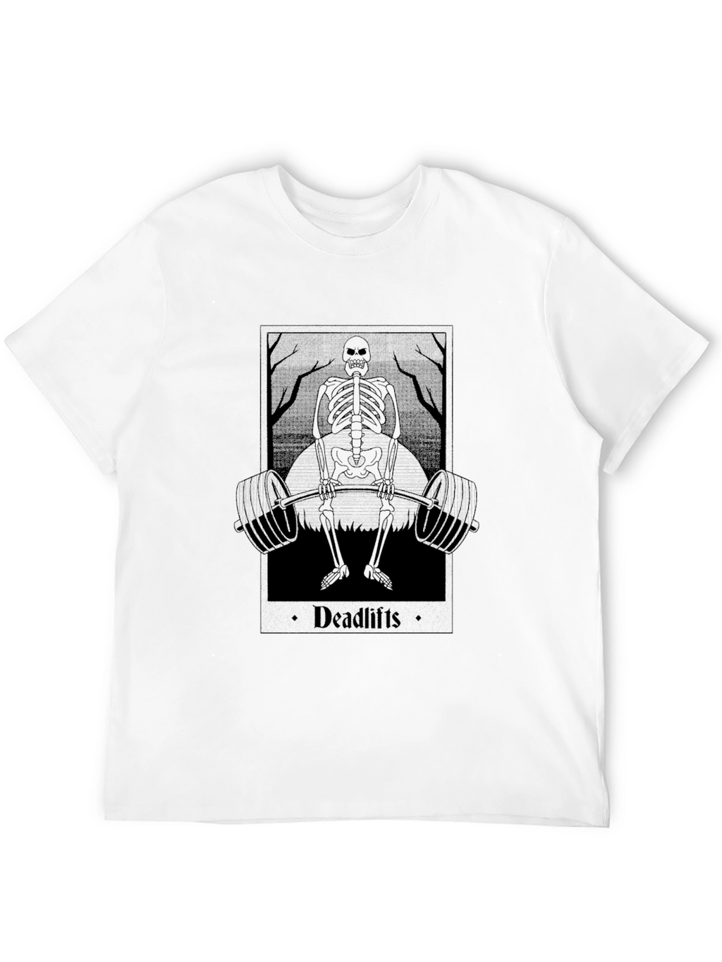 Deadlifts Skeleton Graphic Tee - Black Cotton T-Shirt