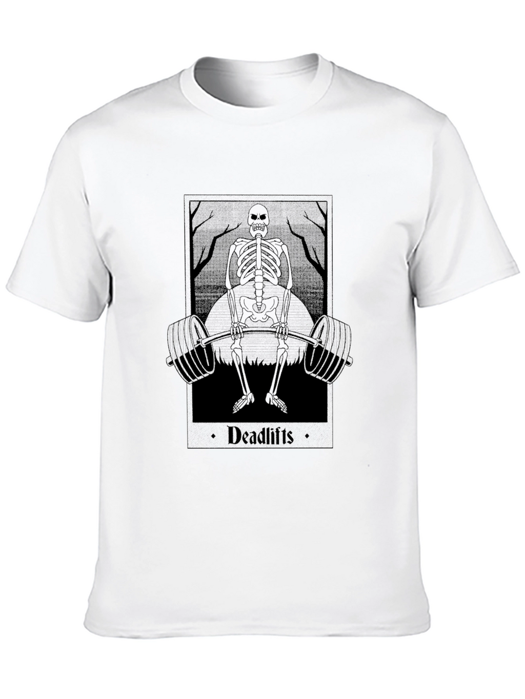 Deadlifts Skeleton Graphic Tee - Black Cotton T-Shirt