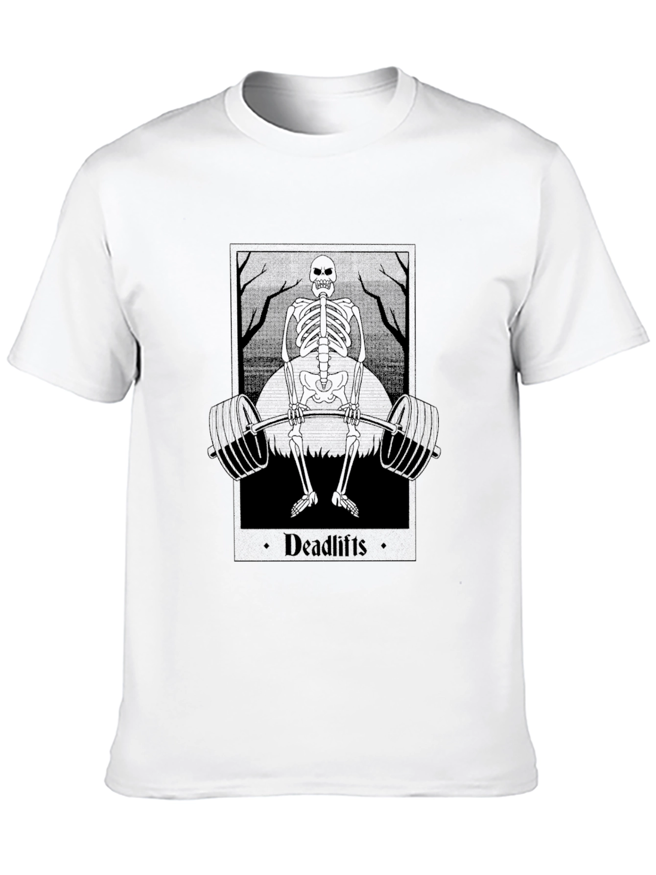 Deadlifts Skeleton Graphic Tee - Black Cotton T-Shirt