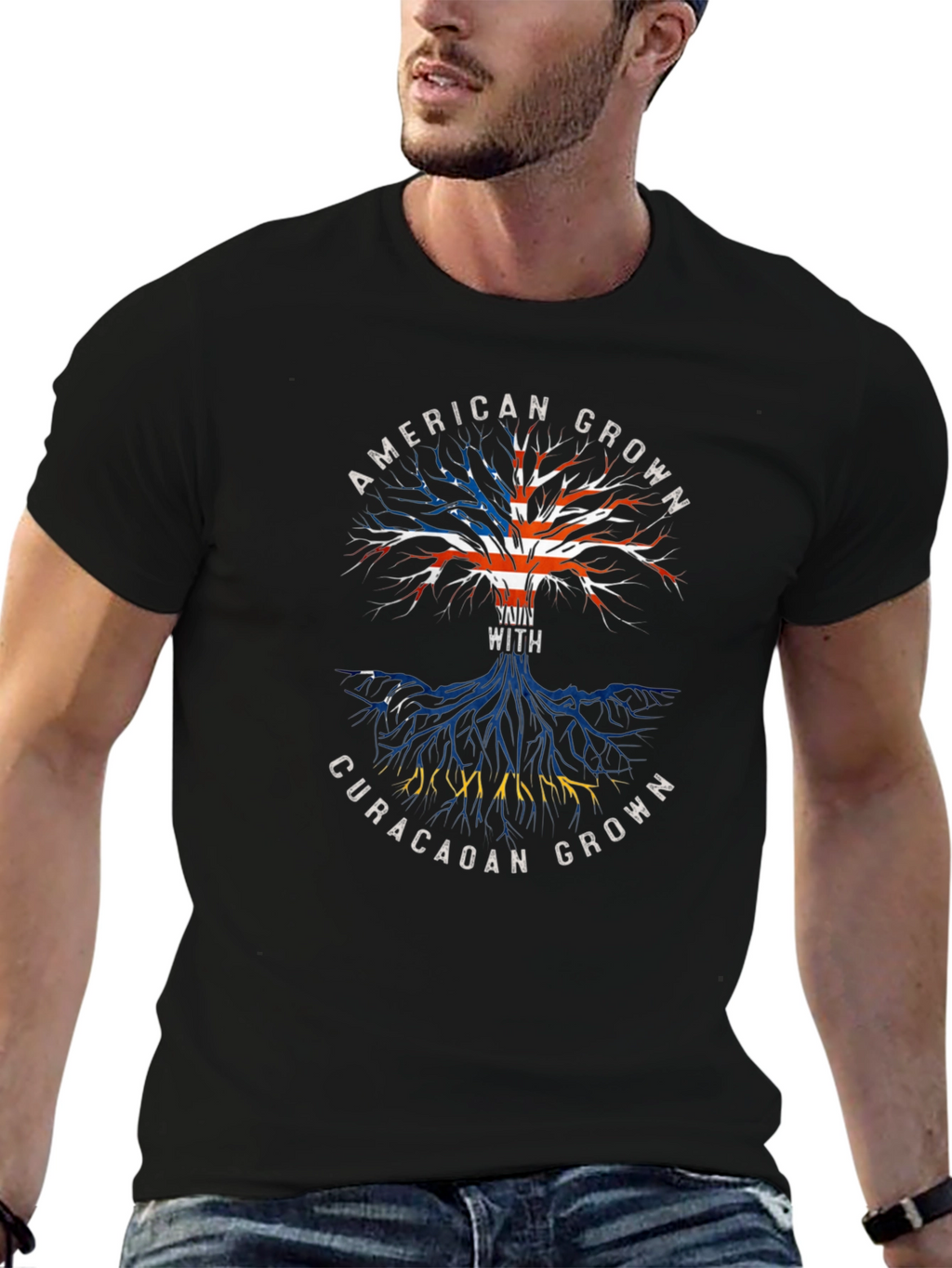 American Grown with Curacao Roots T-Shirt
