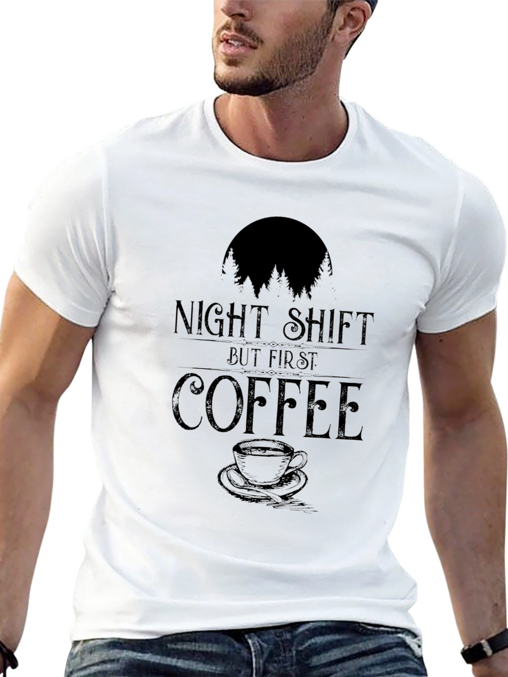 Night Shift But First Coffee T-Shirt