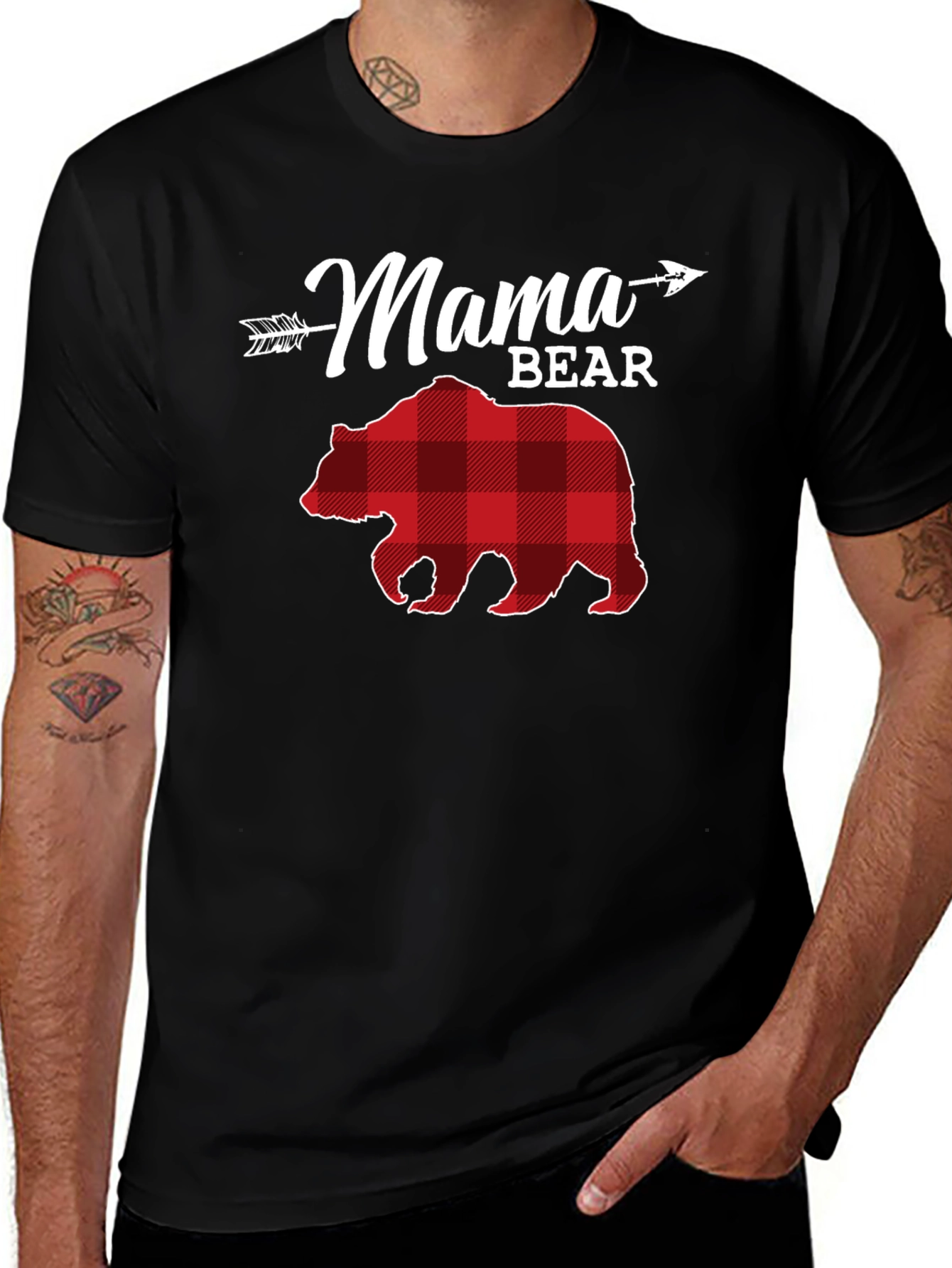 Mama Bear Plaid Graphic Tee
