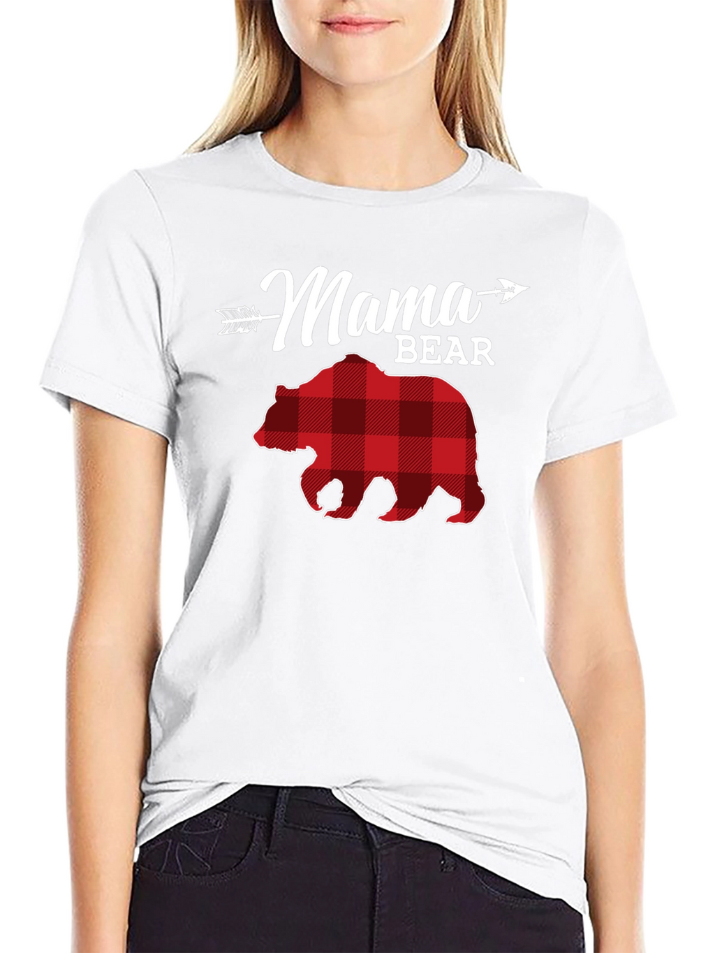Mama Bear Plaid Graphic Tee