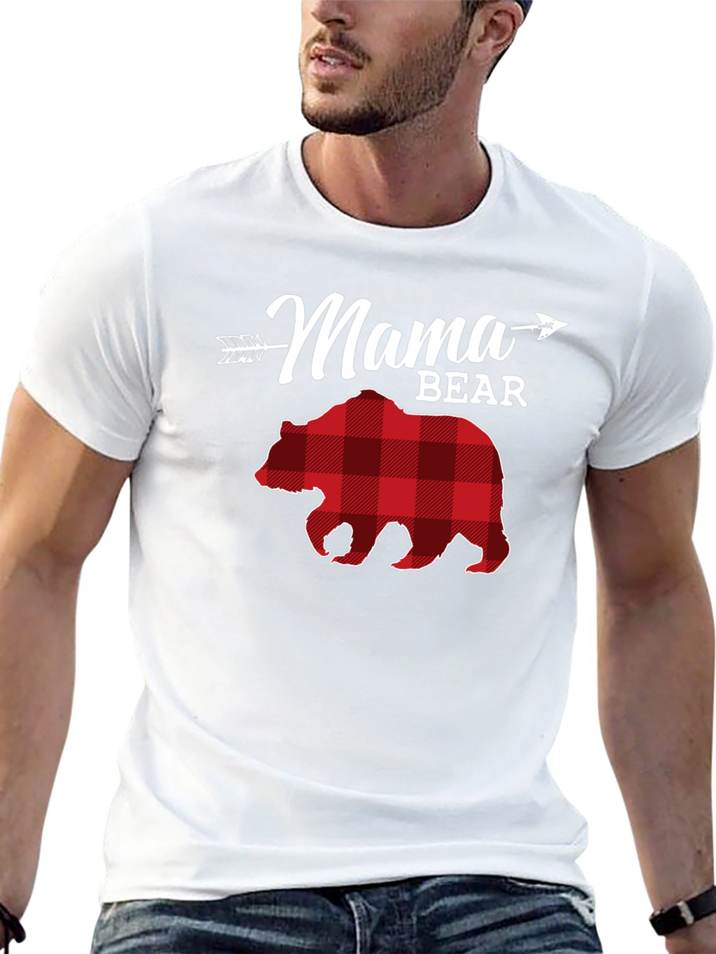 Mama Bear Plaid Graphic Tee