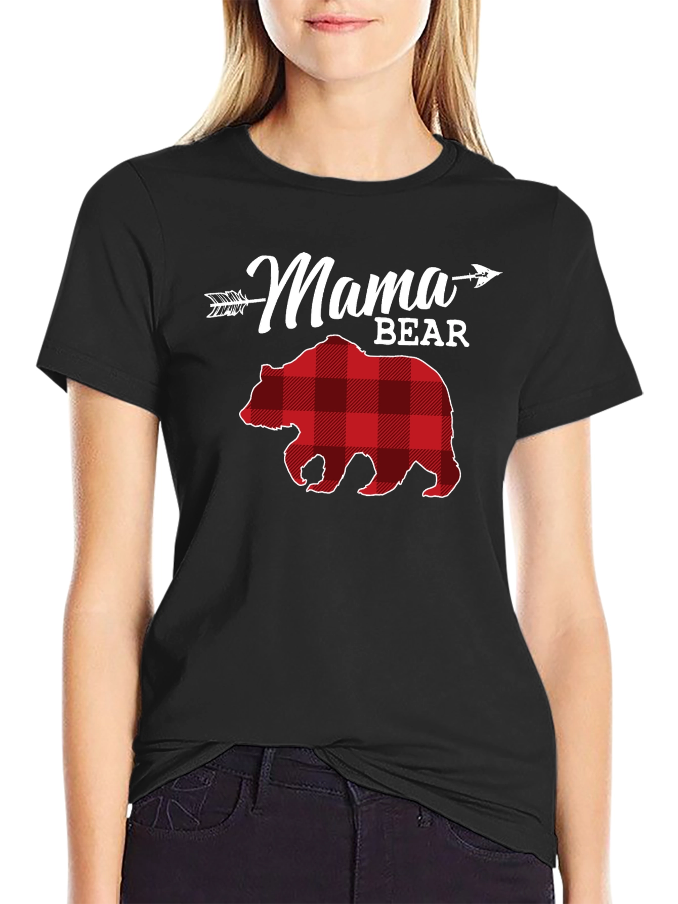 Mama Bear Plaid Graphic Tee