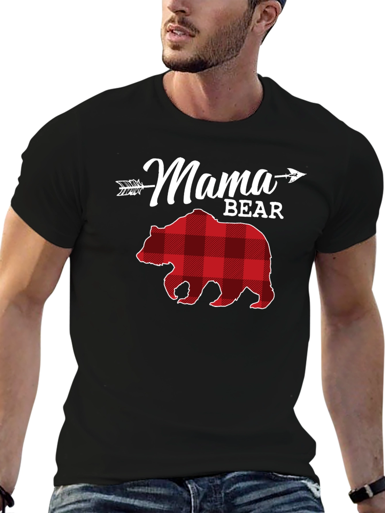 Mama Bear Plaid Graphic Tee