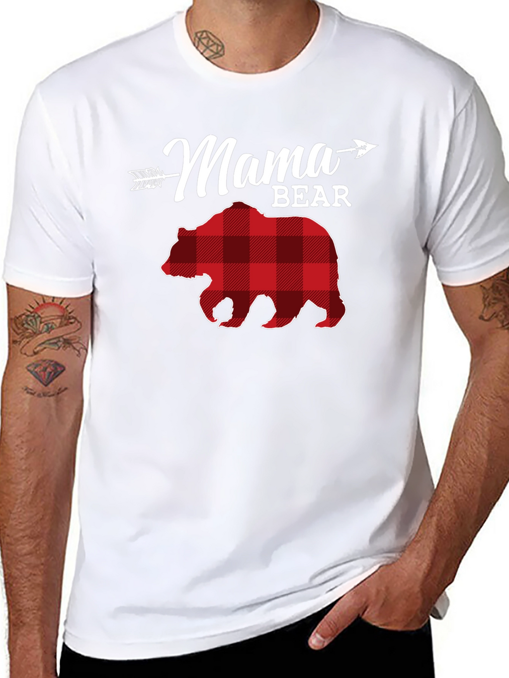 Mama Bear Plaid Graphic Tee