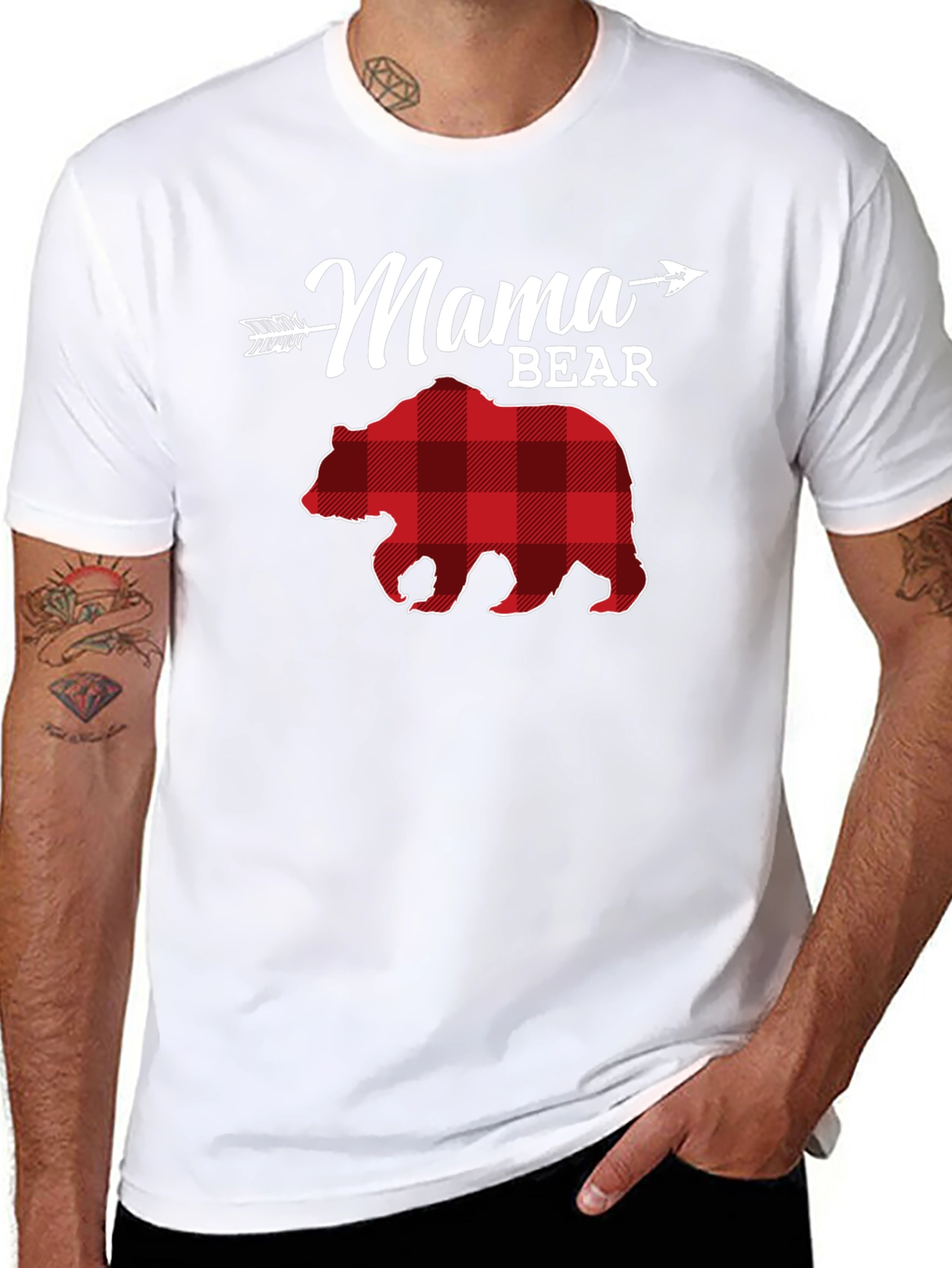 Mama Bear Plaid Graphic Tee