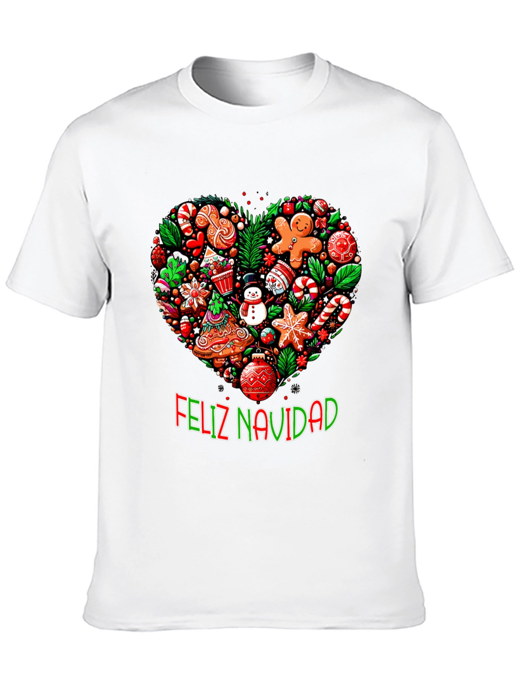 Feliz Navidad Heart Christmas T-Shirt