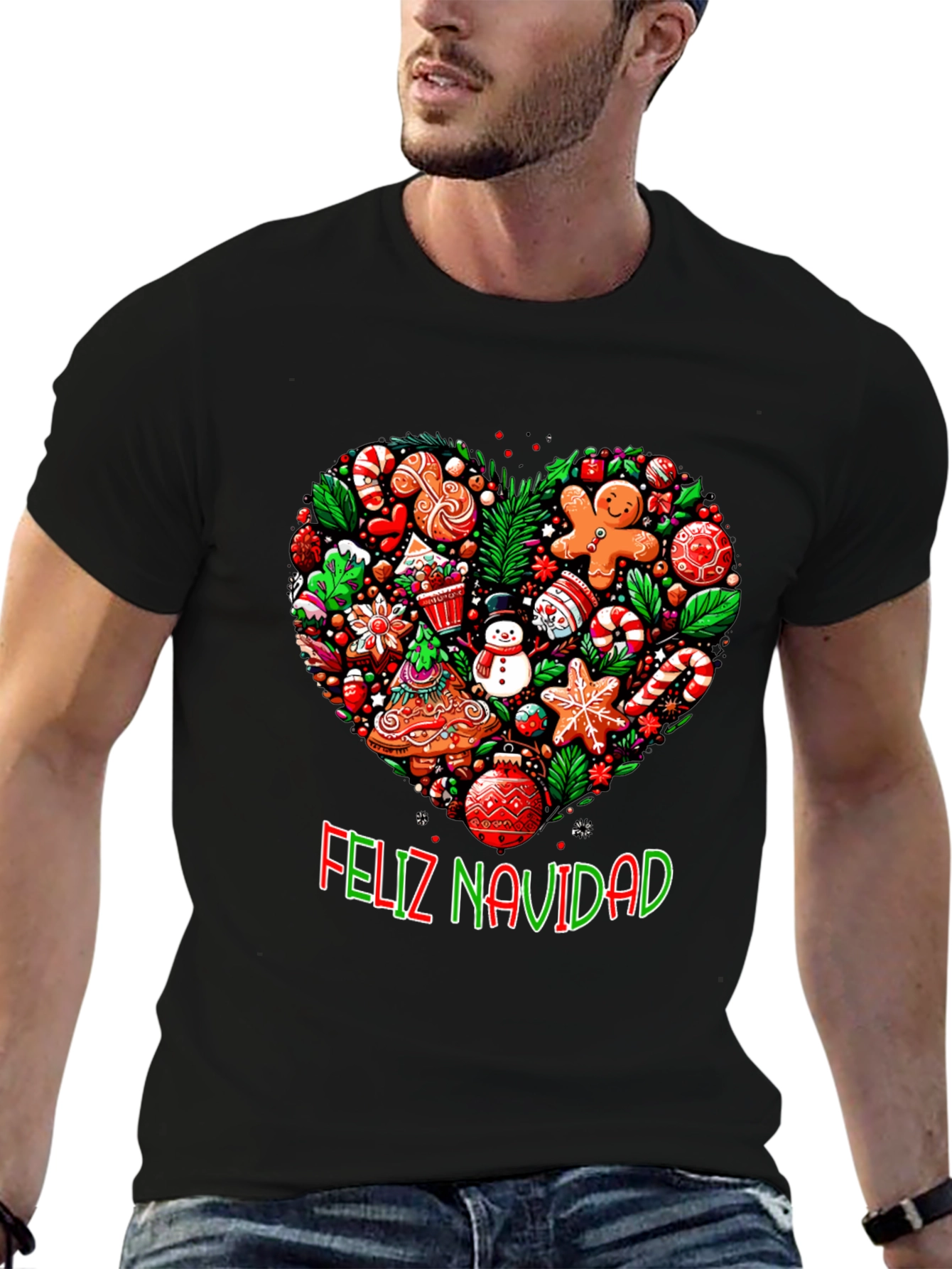Feliz Navidad Heart Christmas T-Shirt