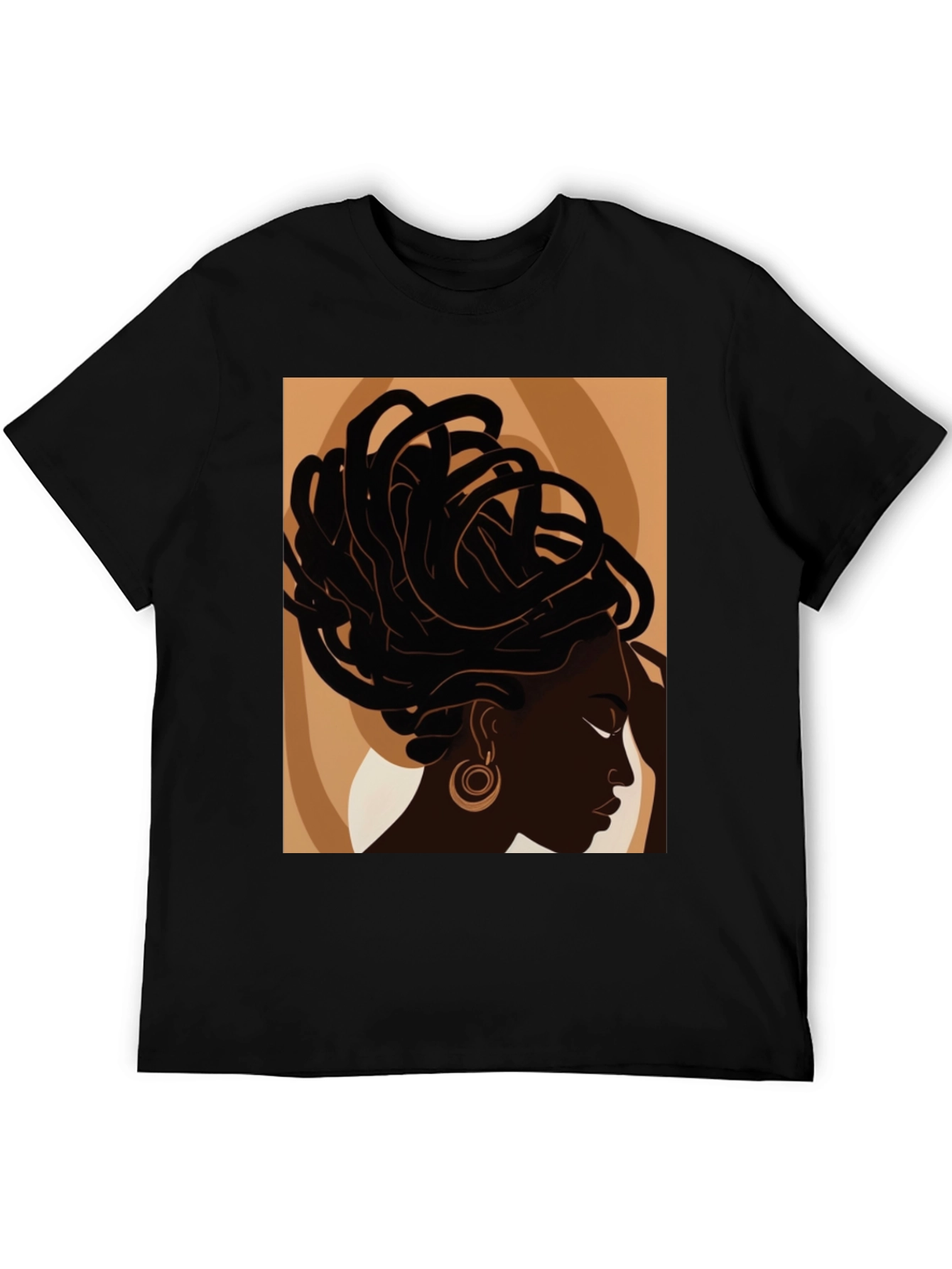 Black Woman Art Graphic Tee - Stylish Afrocentric Design