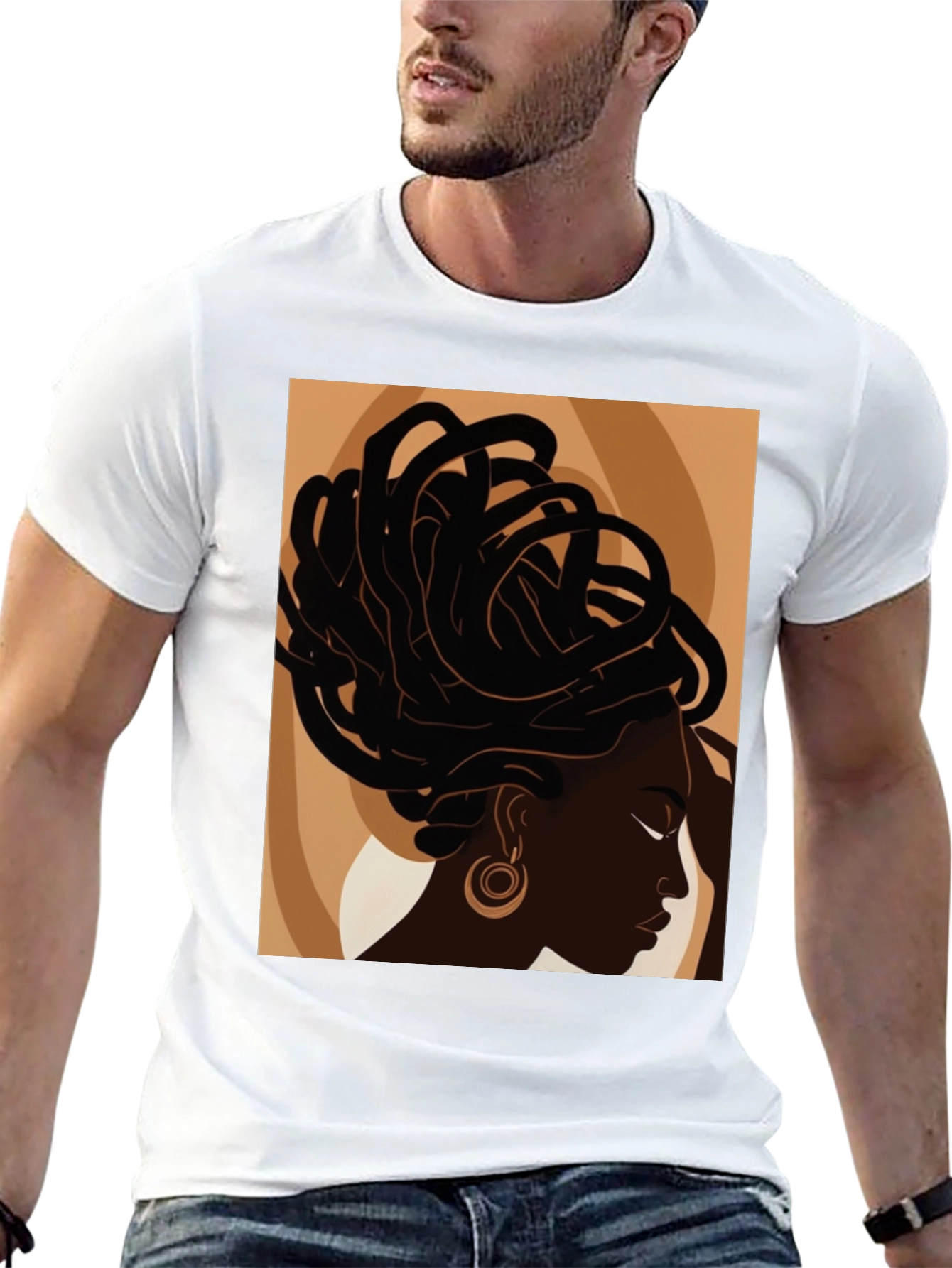 Black Woman Art Graphic Tee - Stylish Afrocentric Design