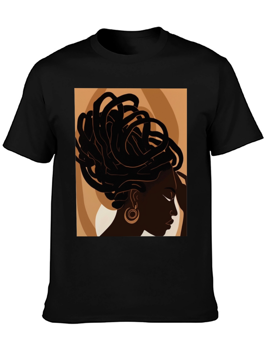 Black Woman Art Graphic Tee - Stylish Afrocentric Design
