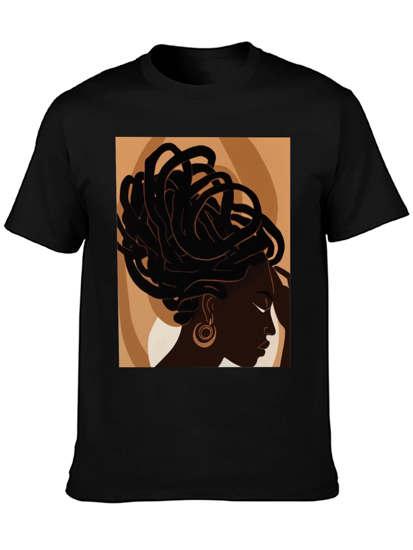 Black Woman Art Graphic Tee - Stylish Afrocentric Design