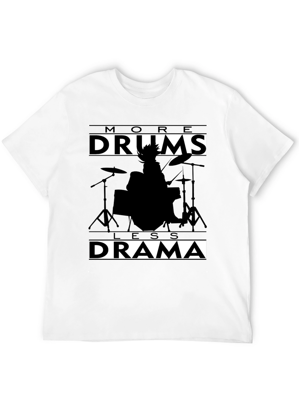 More Drums Less Drama Black Graphic Tee