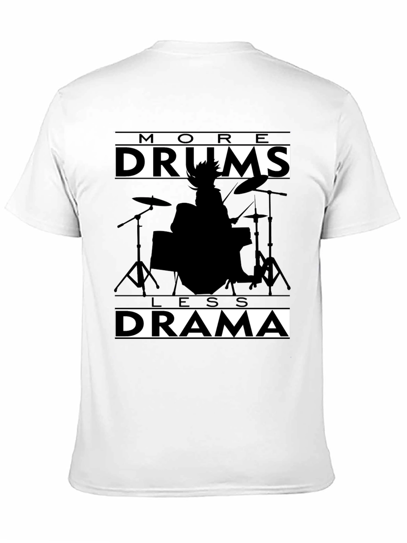 More Drums Less Drama Black Graphic Tee
