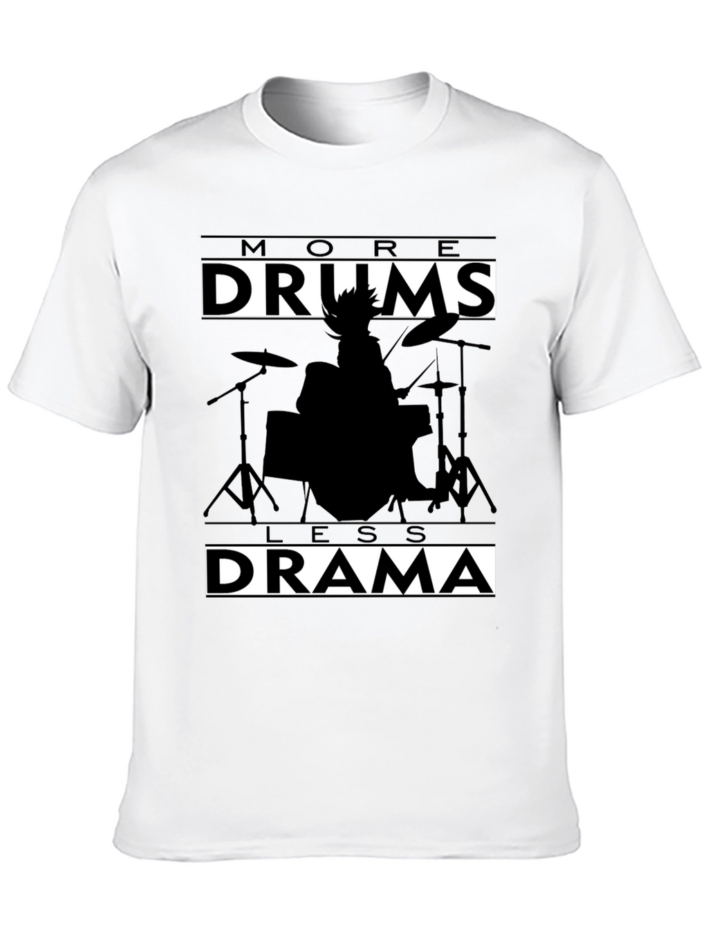 More Drums Less Drama Black Graphic Tee
