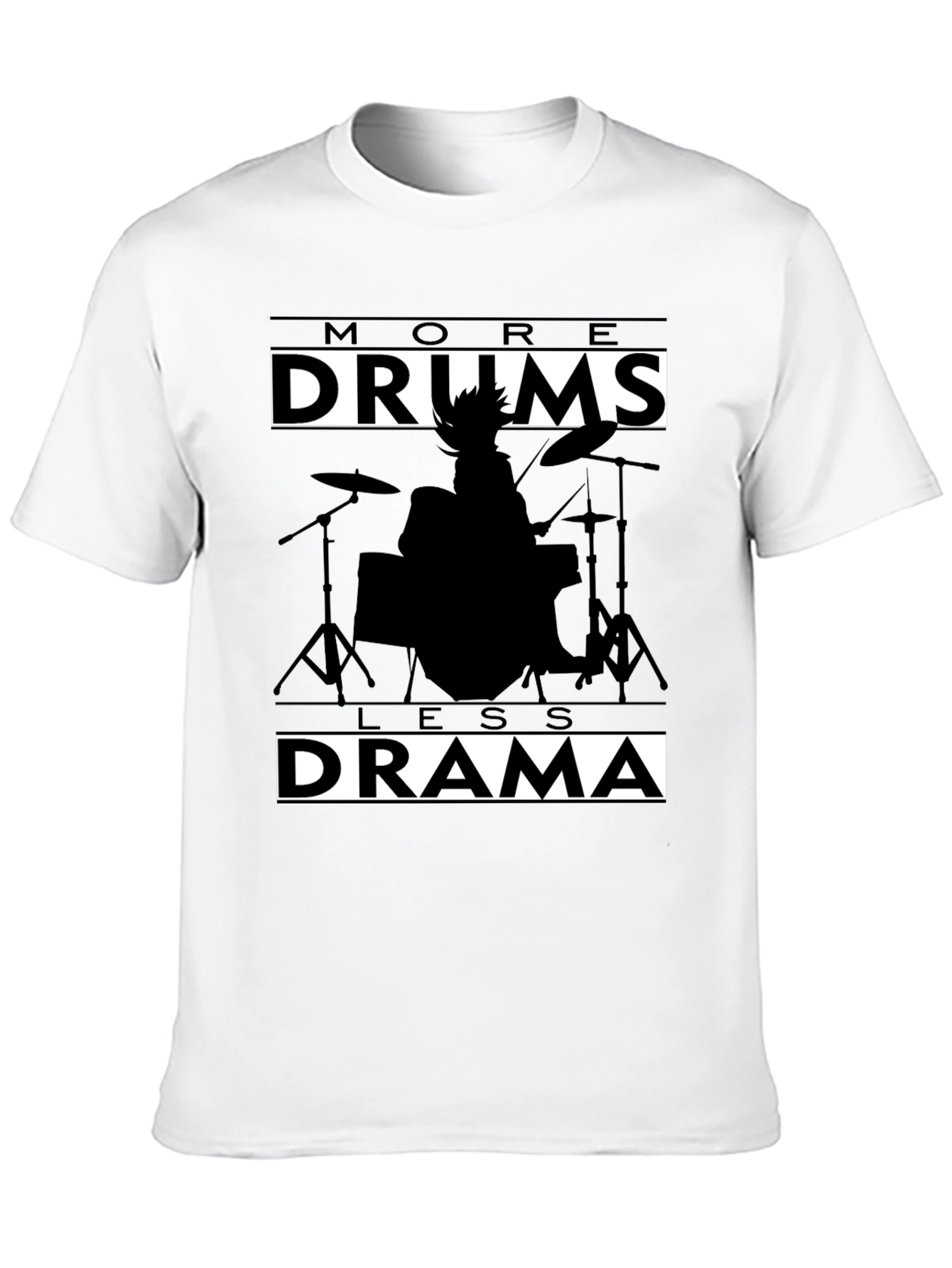 More Drums Less Drama Black Graphic Tee