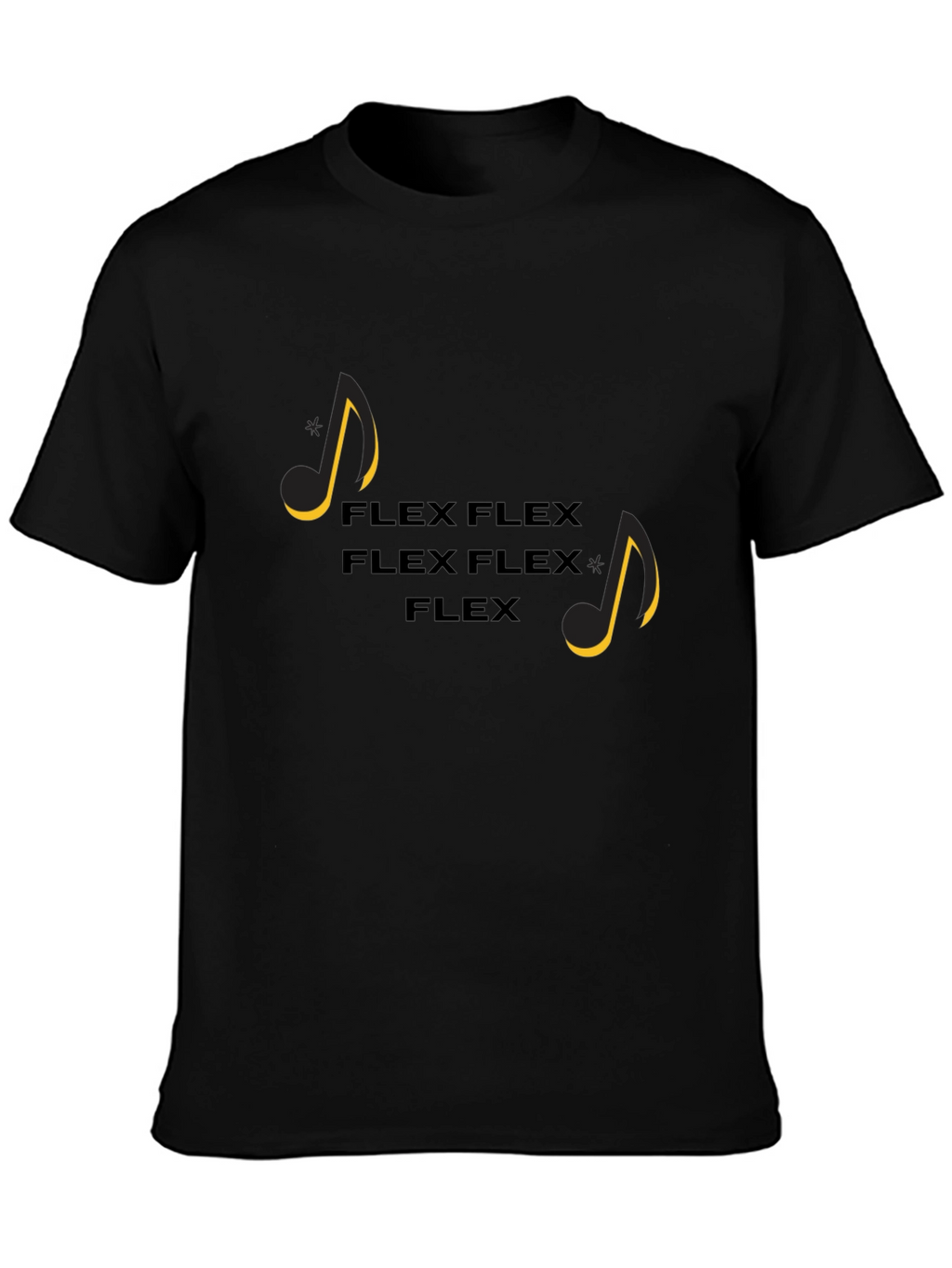 Flex Music Notes Graphic Tee - Black