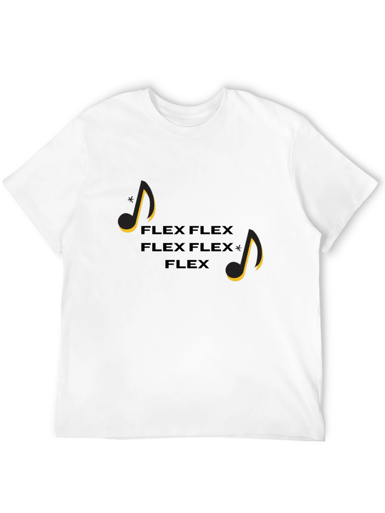 Flex Music Notes Graphic Tee - Black