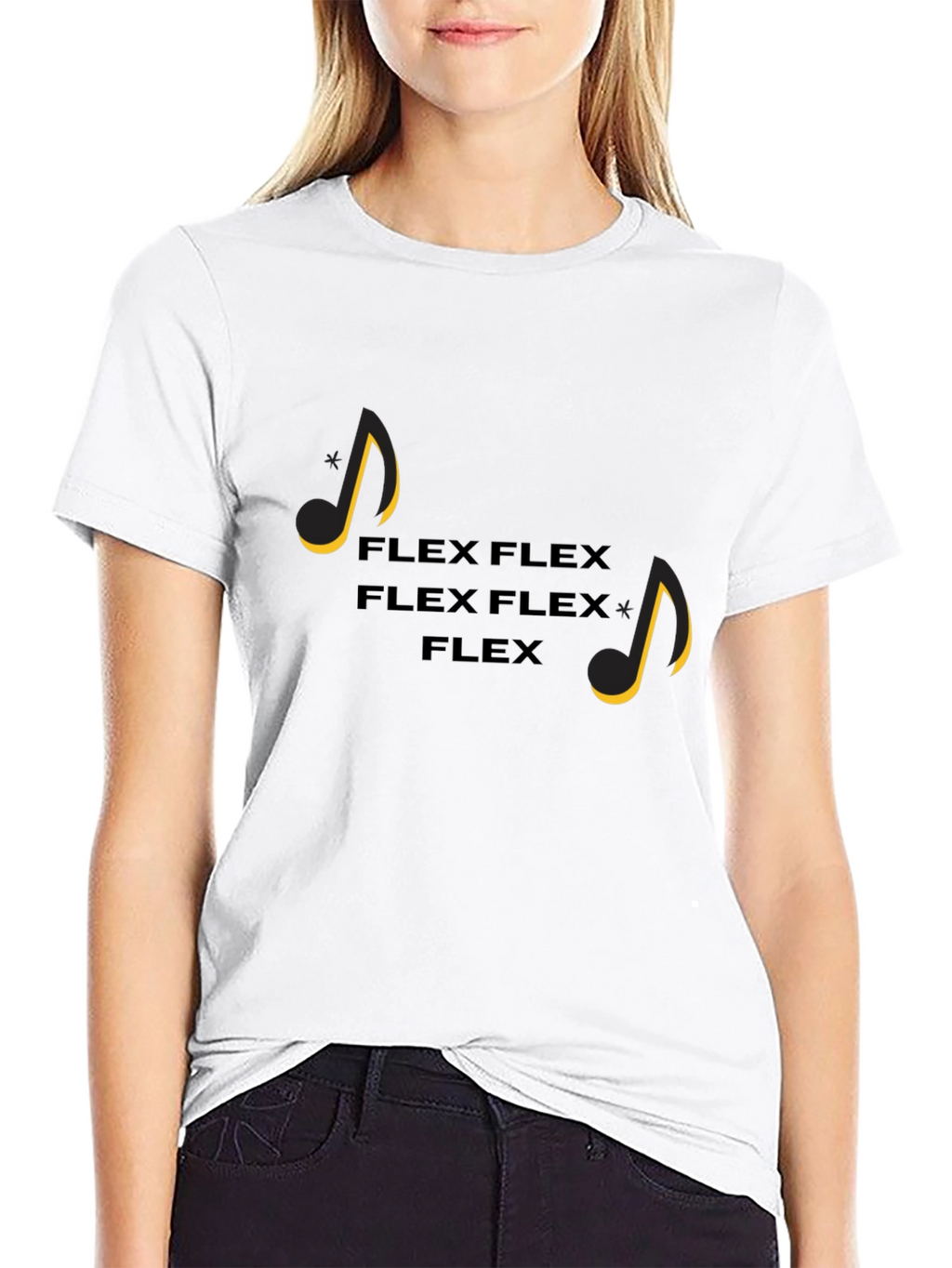 Flex Music Notes Graphic Tee - Black