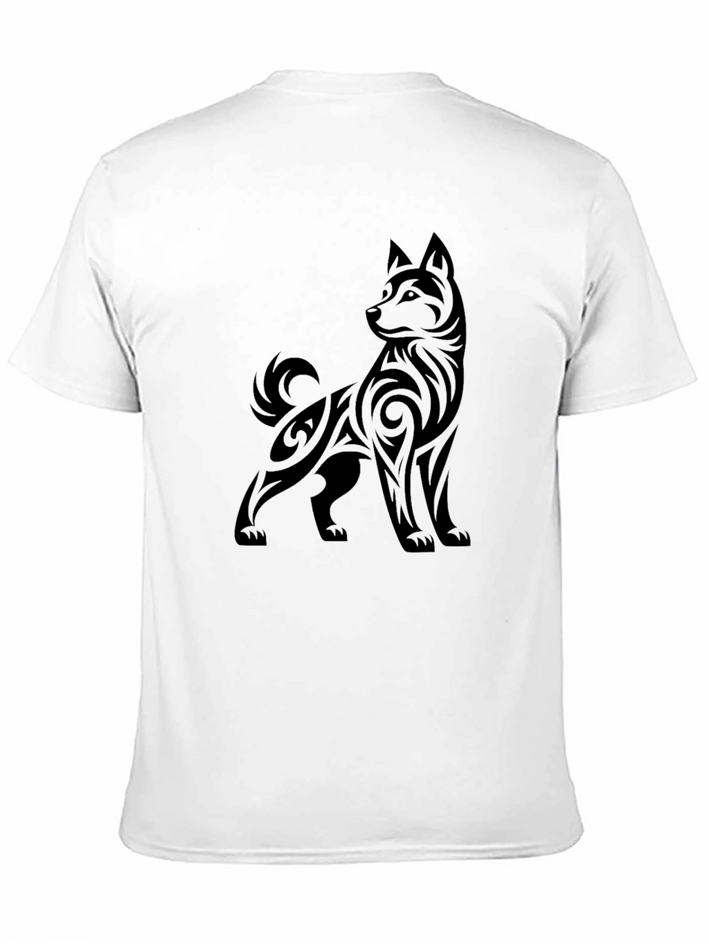 Tribal Dog Graphic Black T-Shirt