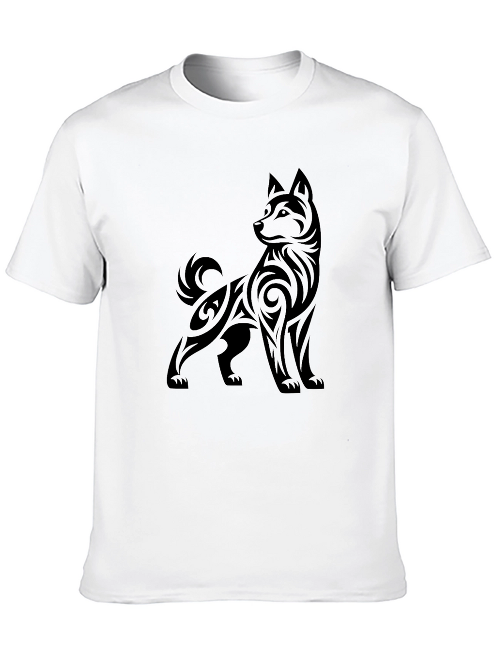 Tribal Dog Graphic Black T-Shirt
