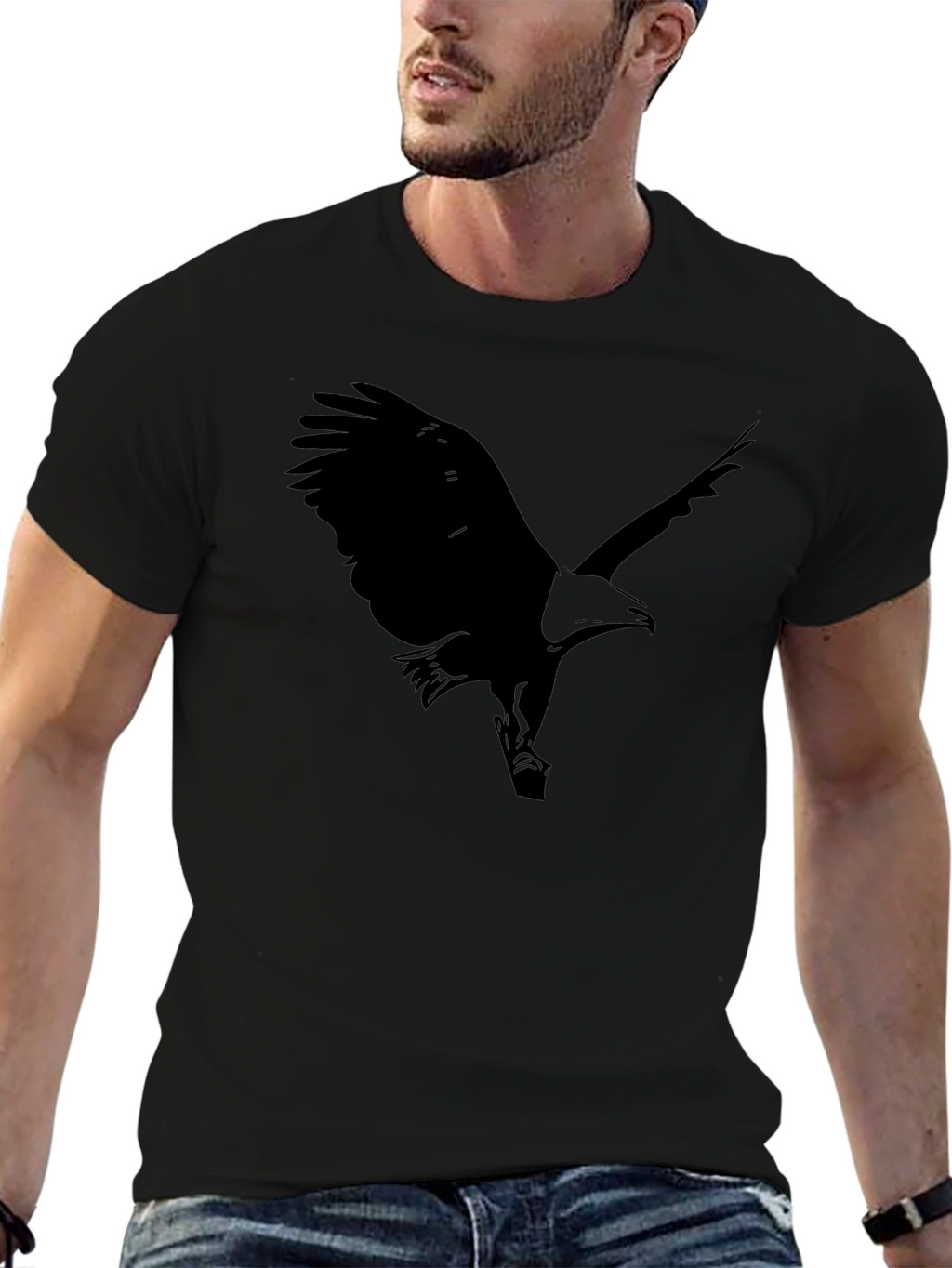 Black Eagle Graphic Print Mens T-Shirt