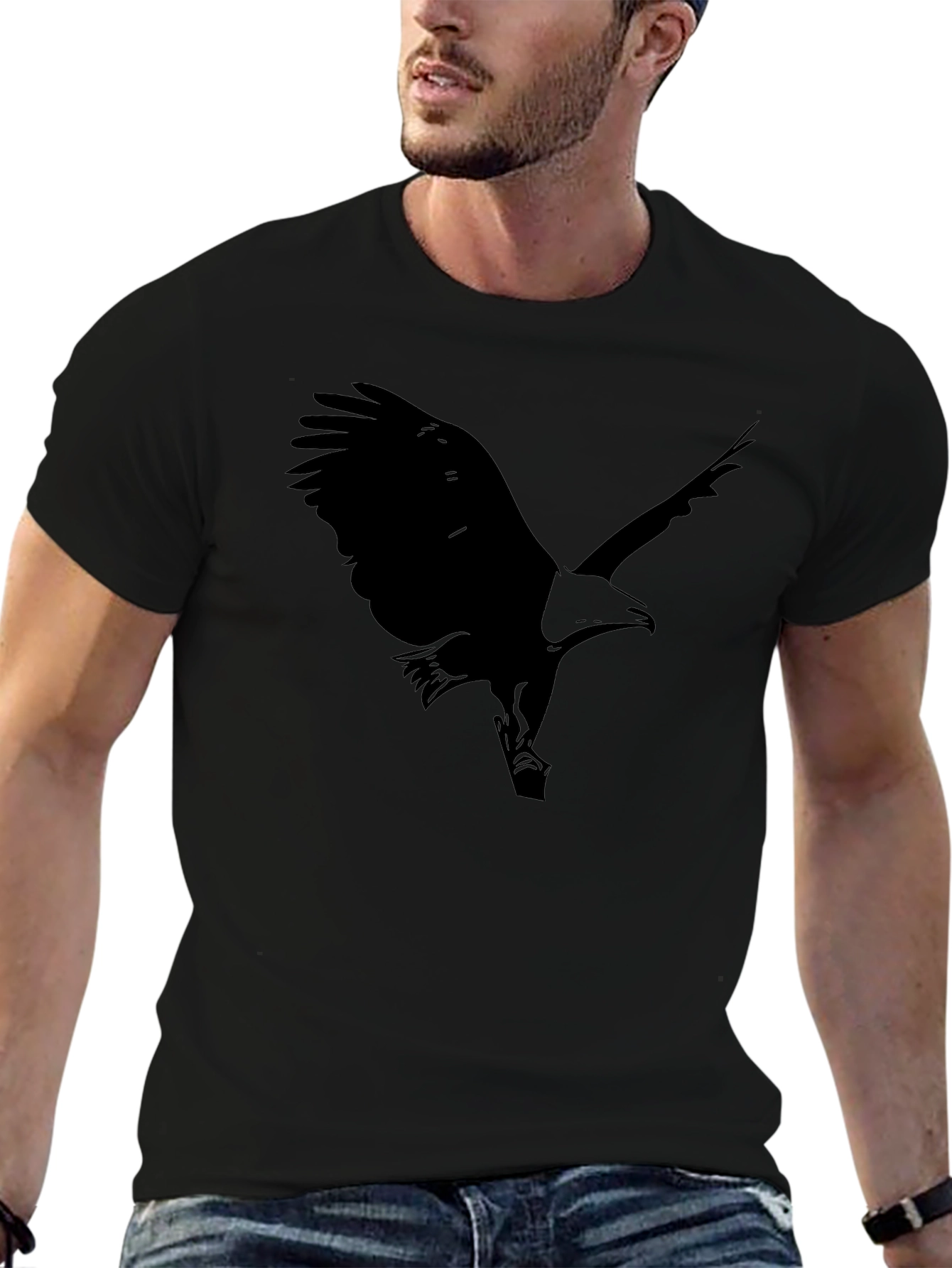 Black Eagle Graphic Print Mens T-Shirt