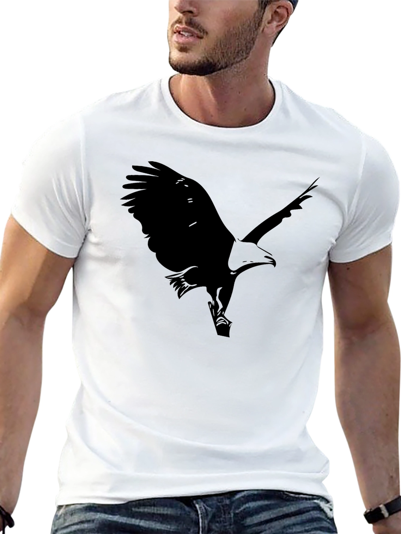 Black Eagle Graphic Print Mens T-Shirt