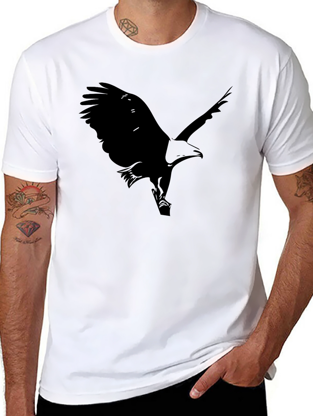 Black Eagle Graphic Print Mens T-Shirt