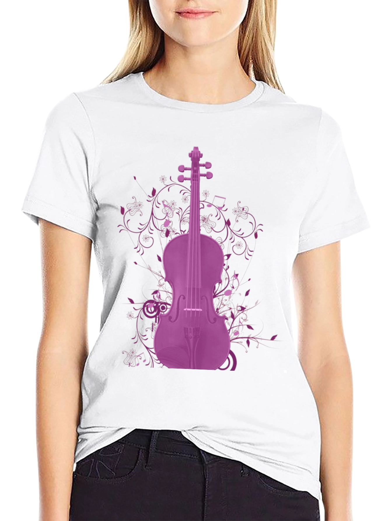 Purple Violin Graphic Tee - Musicians Apparel