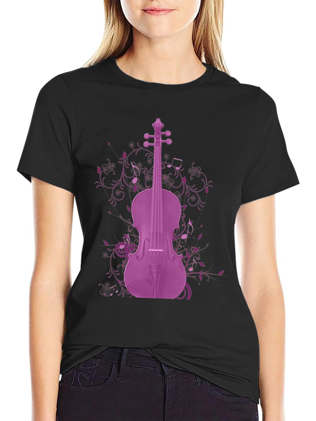 Purple Violin Graphic Tee - Musicians Apparel