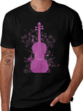 Purple Violin Graphic Tee - Musicians Apparel