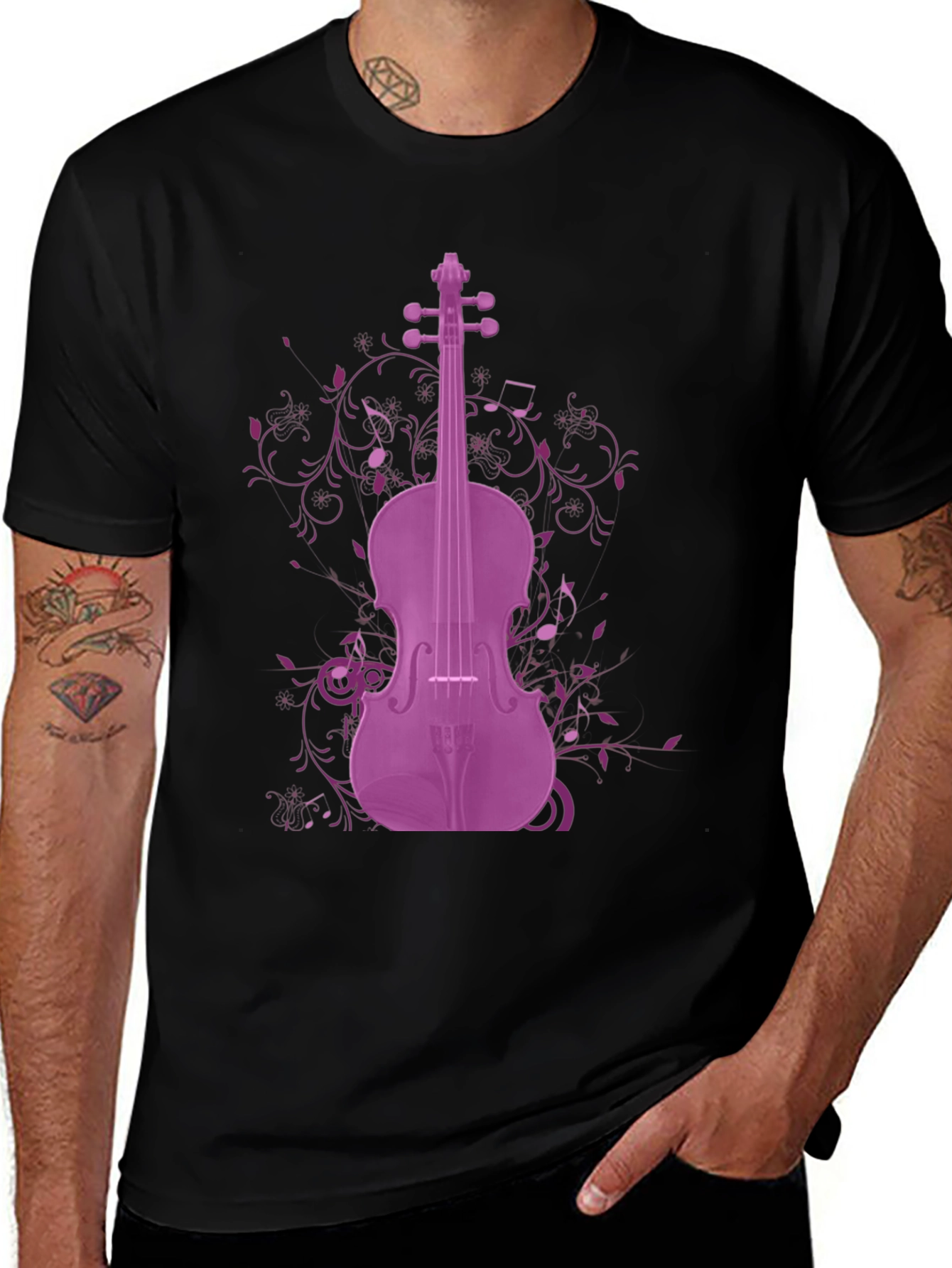 Purple Violin Graphic Tee - Musicians Apparel
