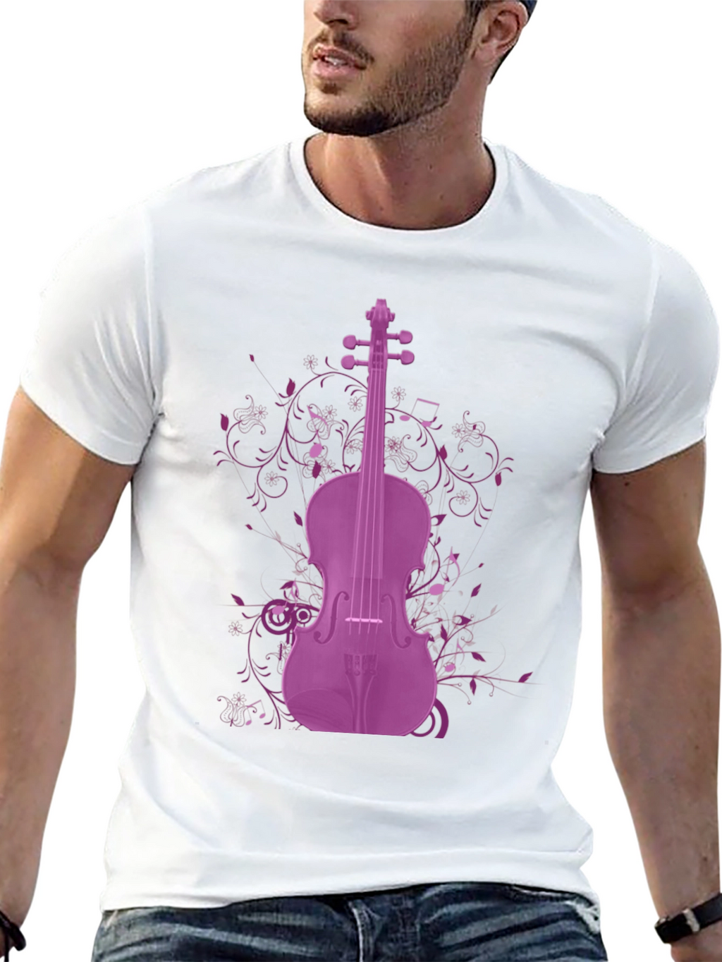 Purple Violin Graphic Tee - Musicians Apparel