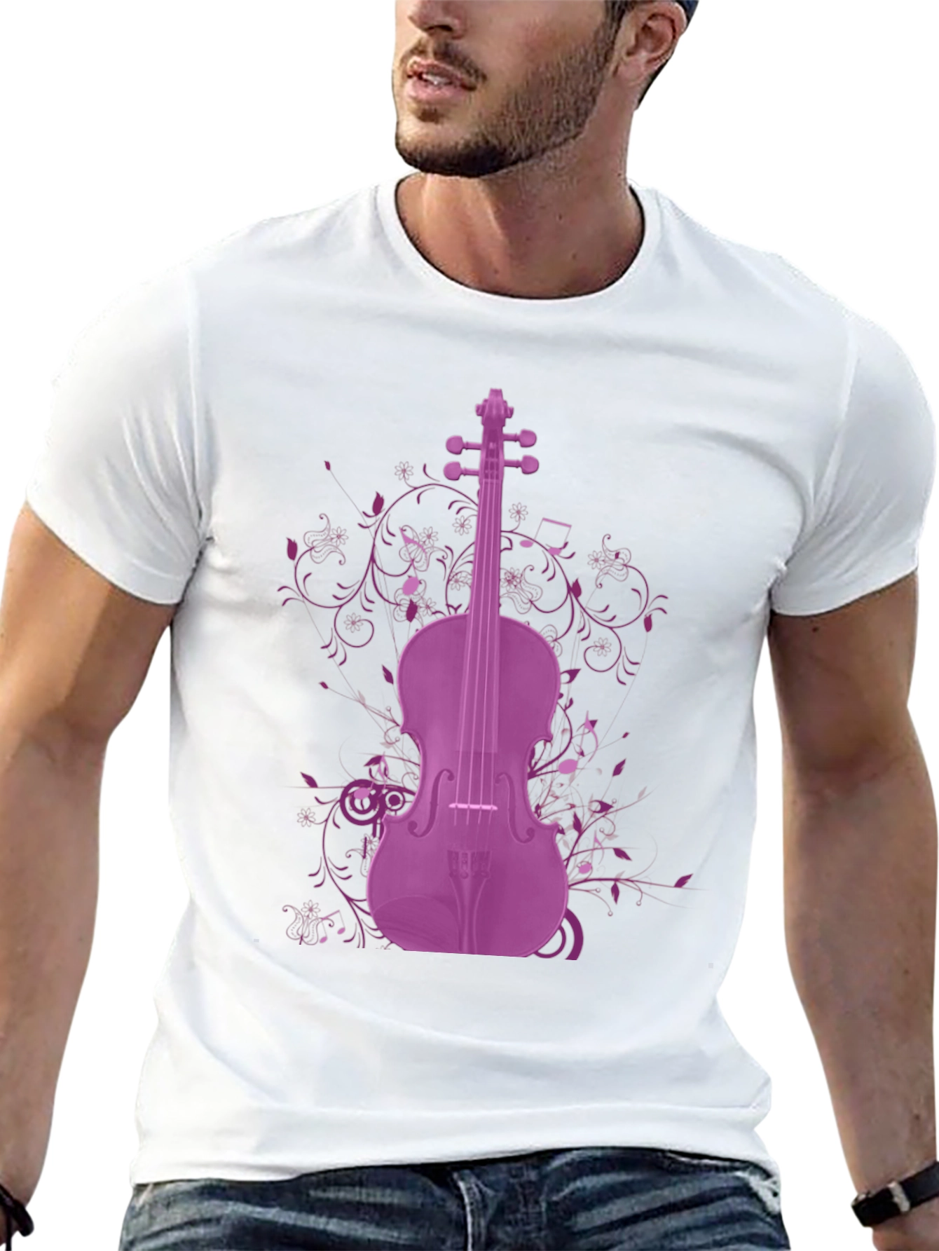 Purple Violin Graphic Tee - Musicians Apparel