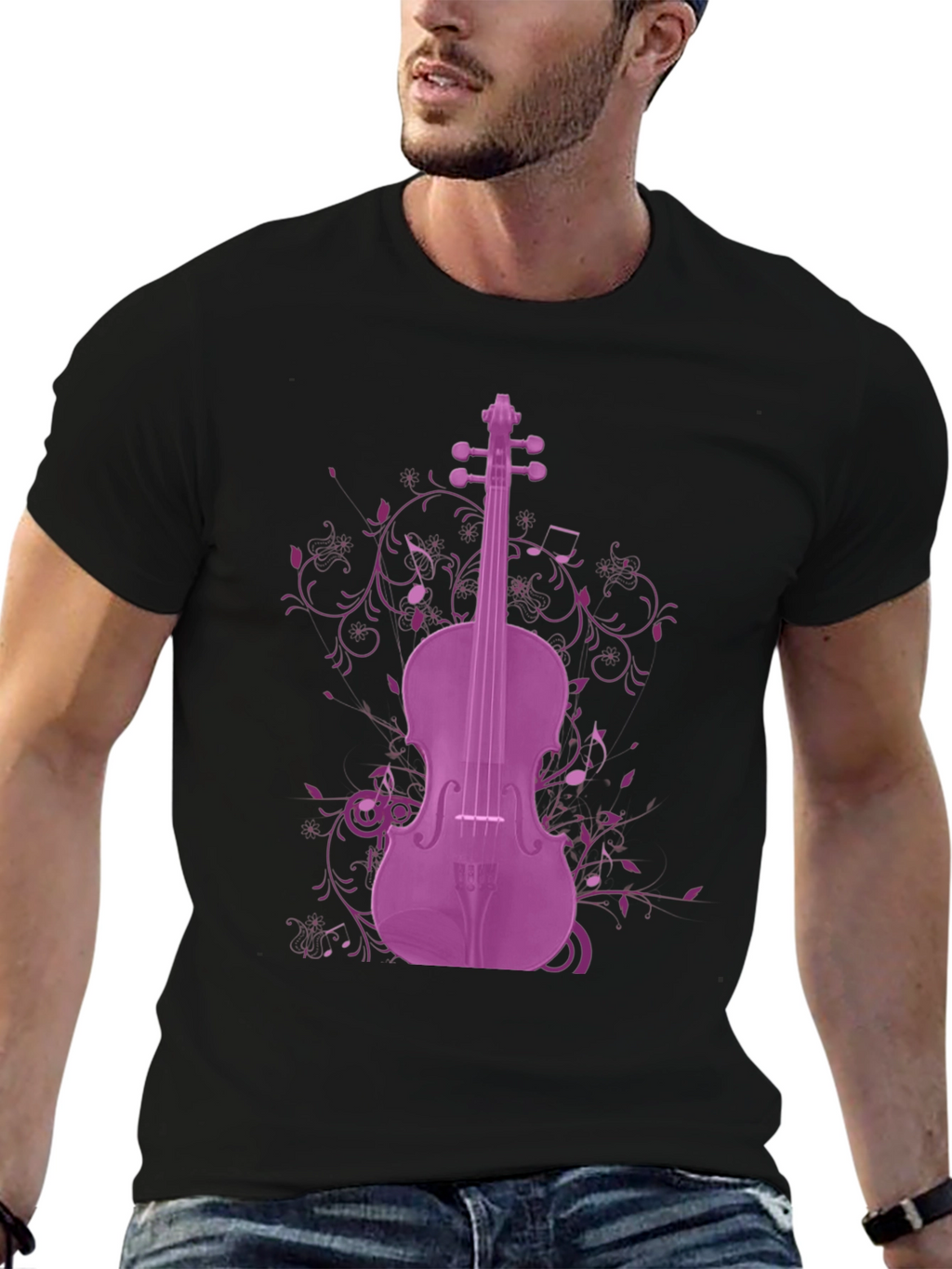 Purple Violin Graphic Tee - Musicians Apparel