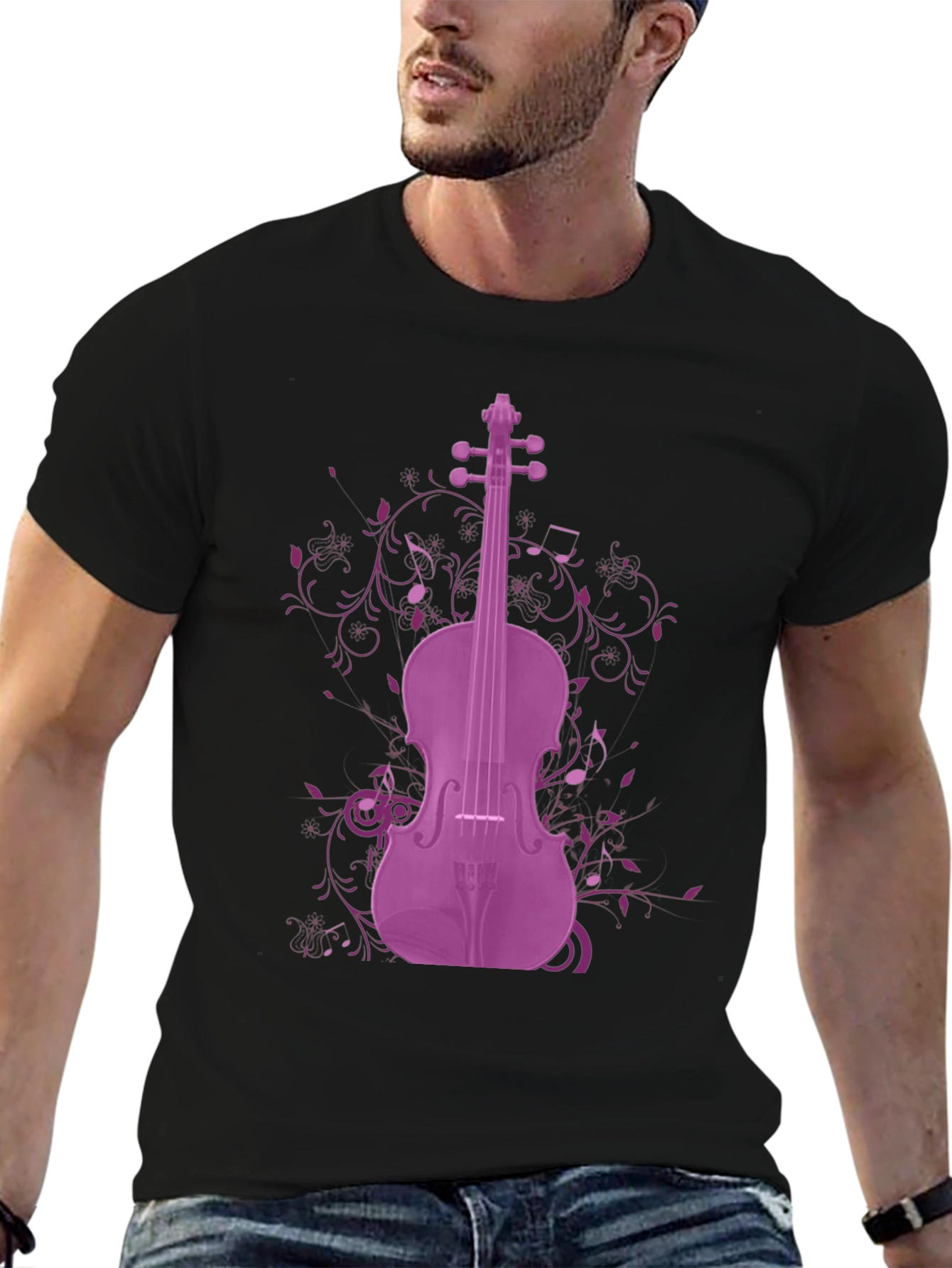 Purple Violin Graphic Tee - Musicians Apparel
