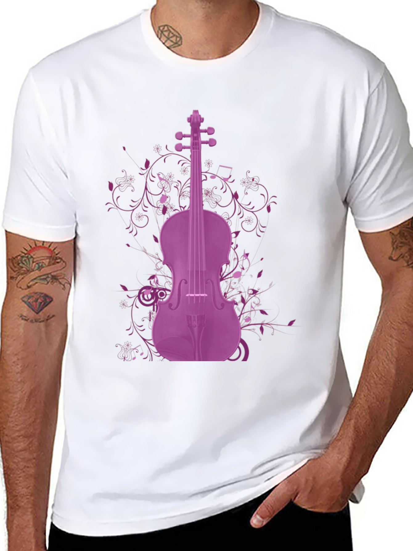 Purple Violin Graphic Tee - Musicians Apparel