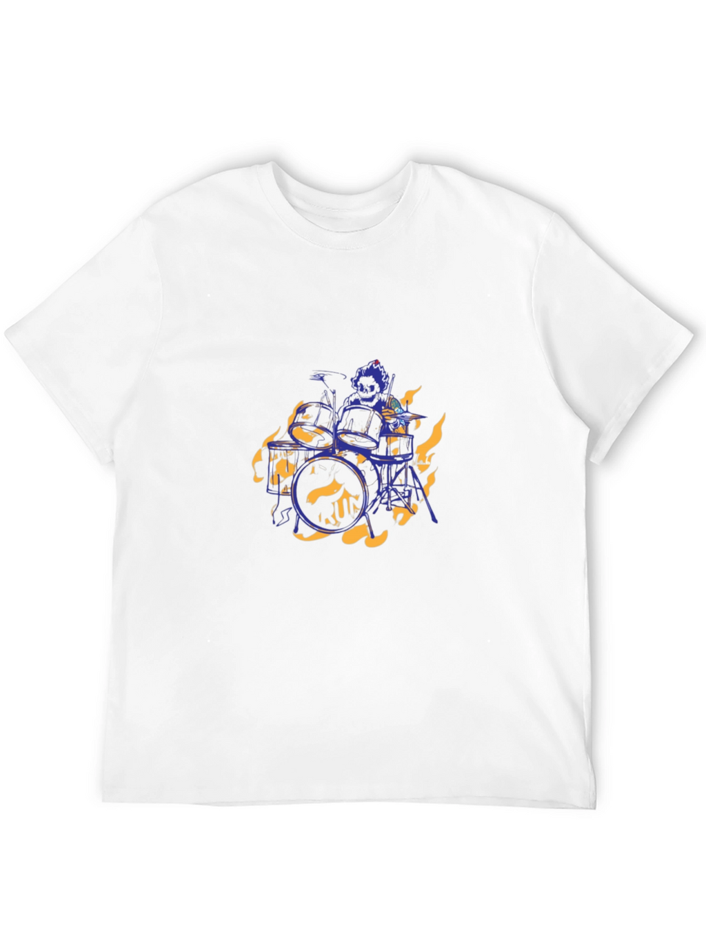 Flaming Drummer Black T-Shirt