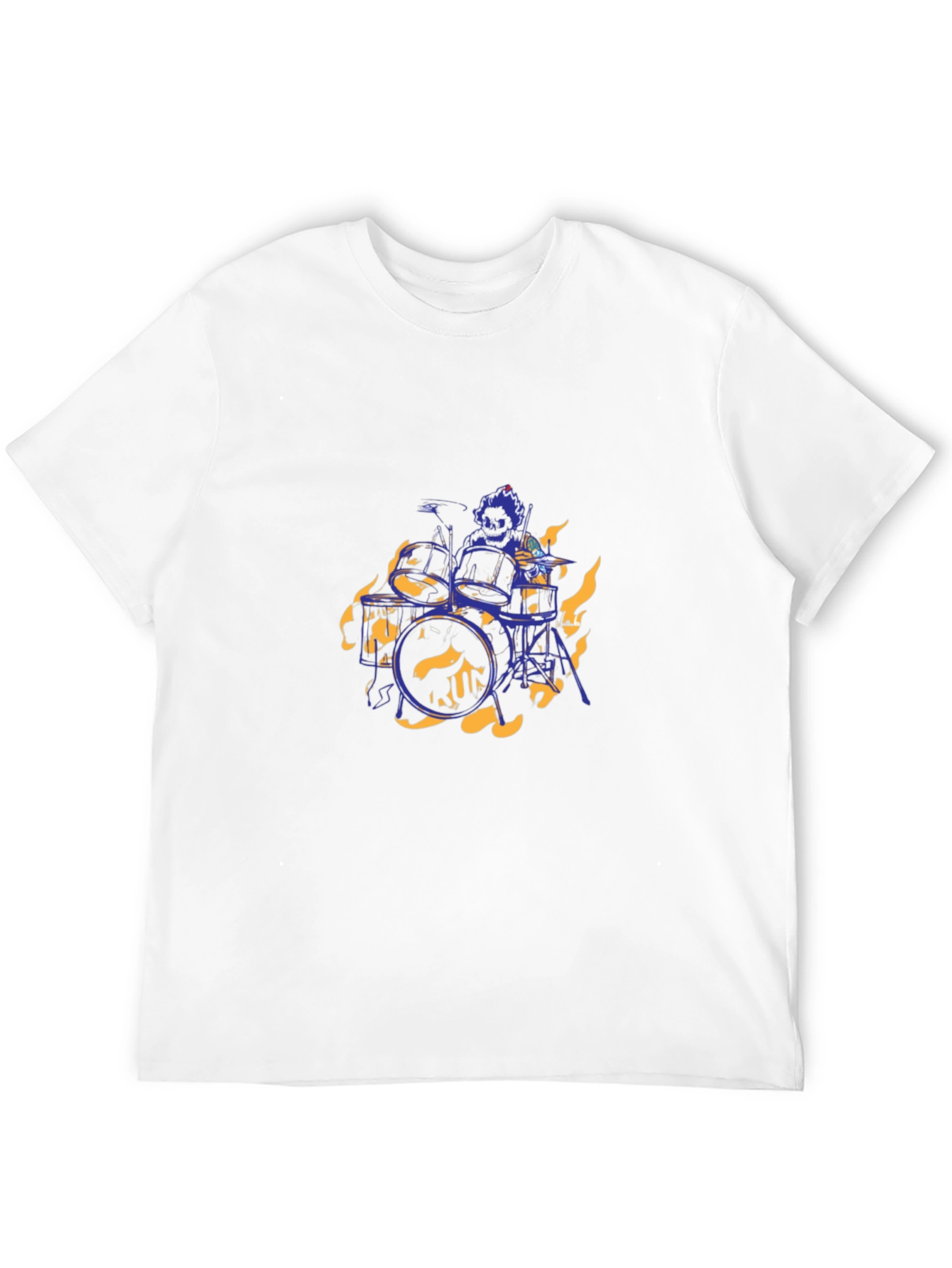 Flaming Drummer Black T-Shirt