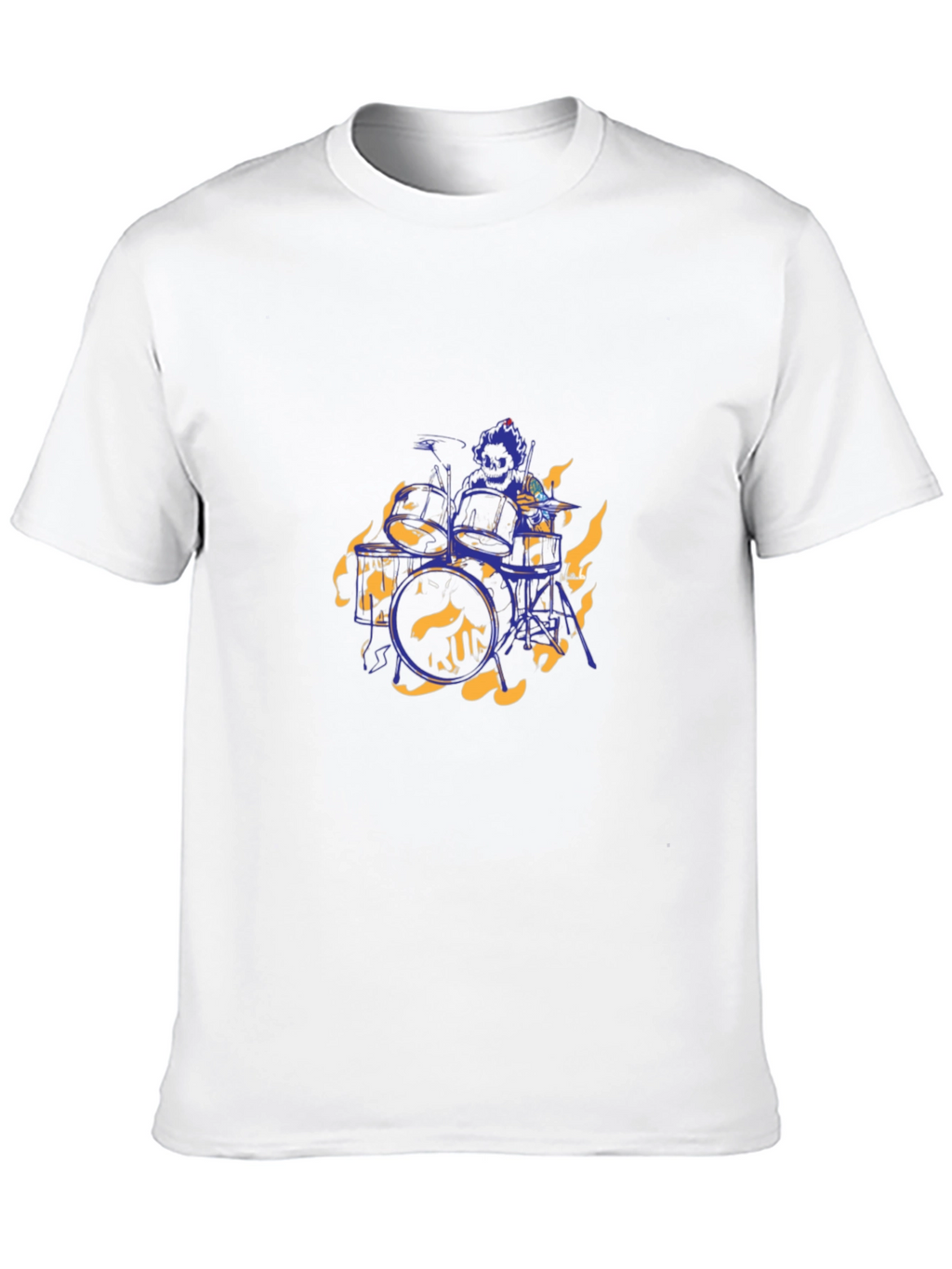 Flaming Drummer Black T-Shirt