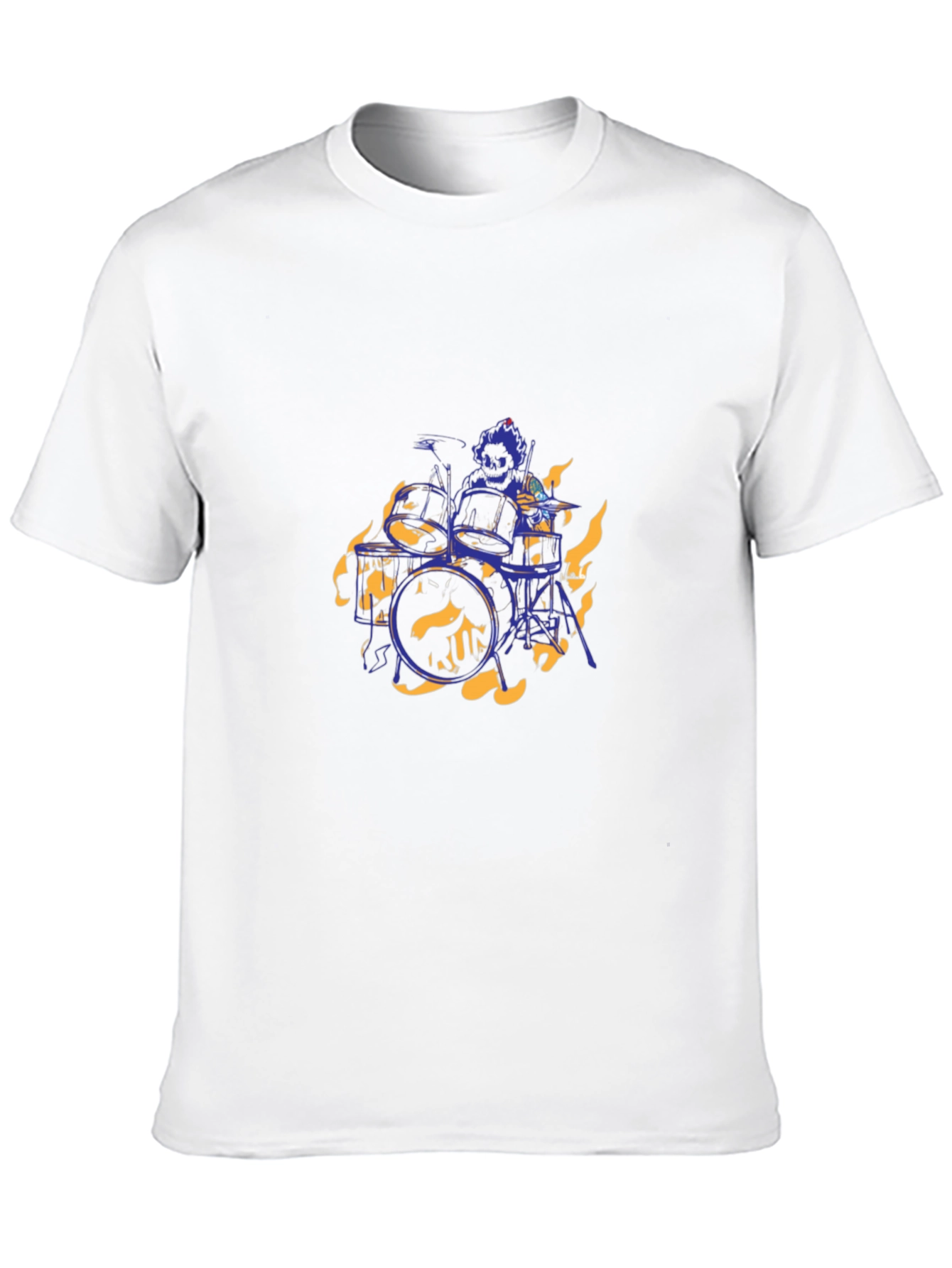 Flaming Drummer Black T-Shirt