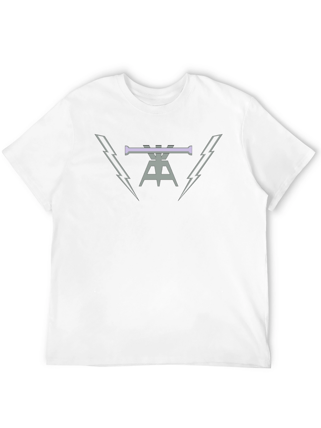Mens Black Graphic Tee with Lightning Bolt Design