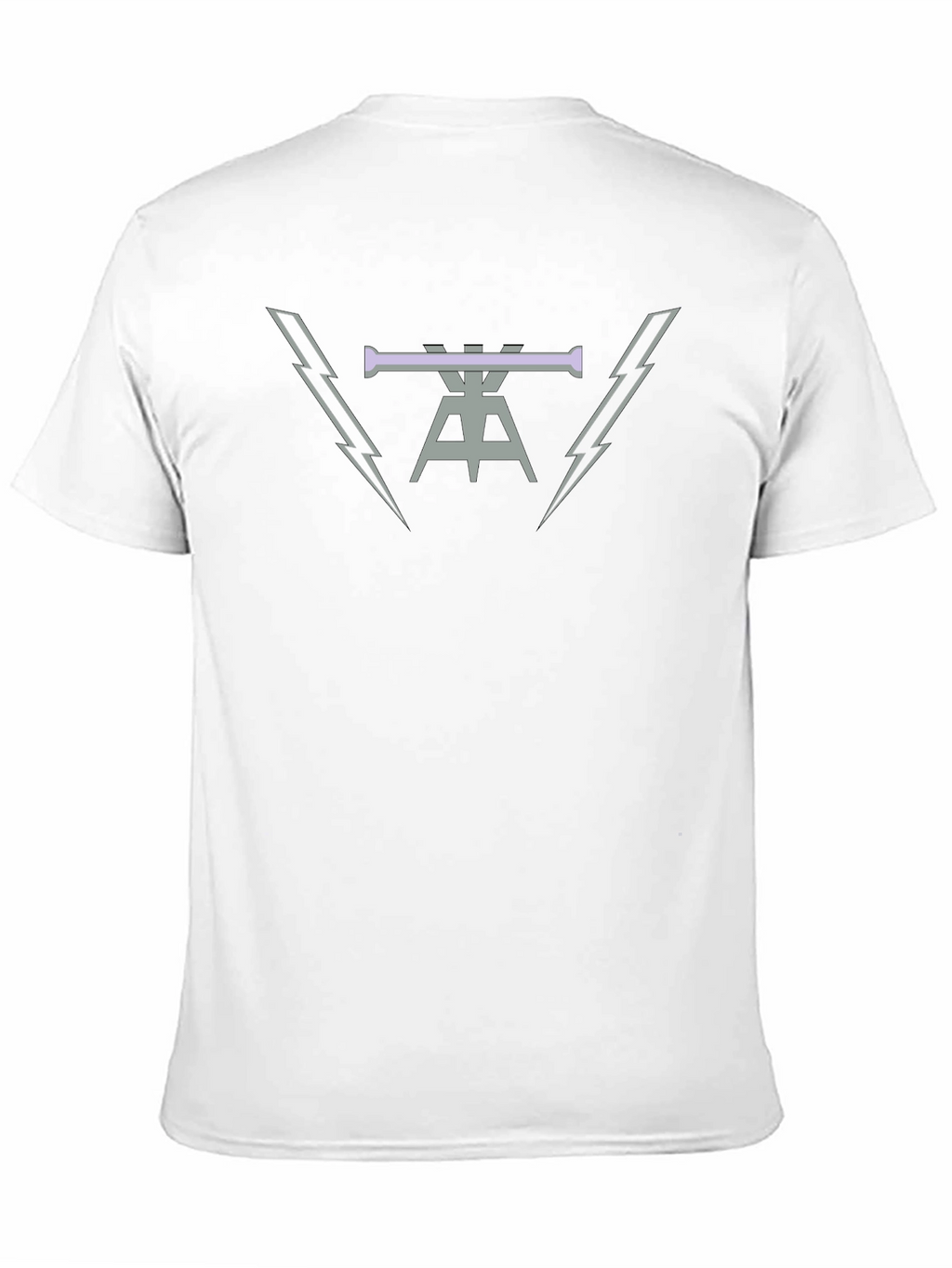 Mens Black Graphic Tee with Lightning Bolt Design