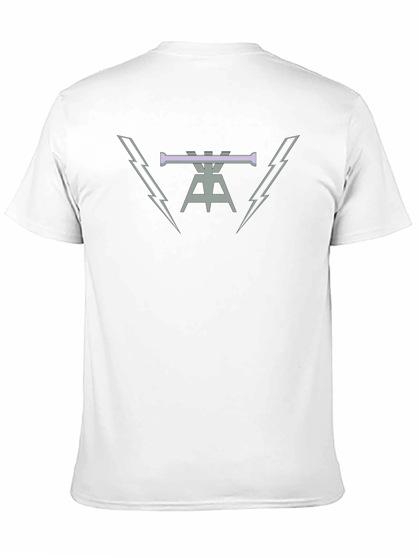 Mens Black Graphic Tee with Lightning Bolt Design