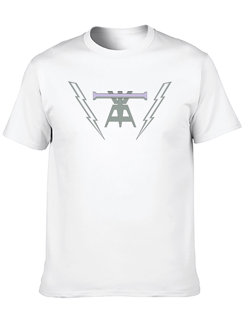 Mens Black Graphic Tee with Lightning Bolt Design